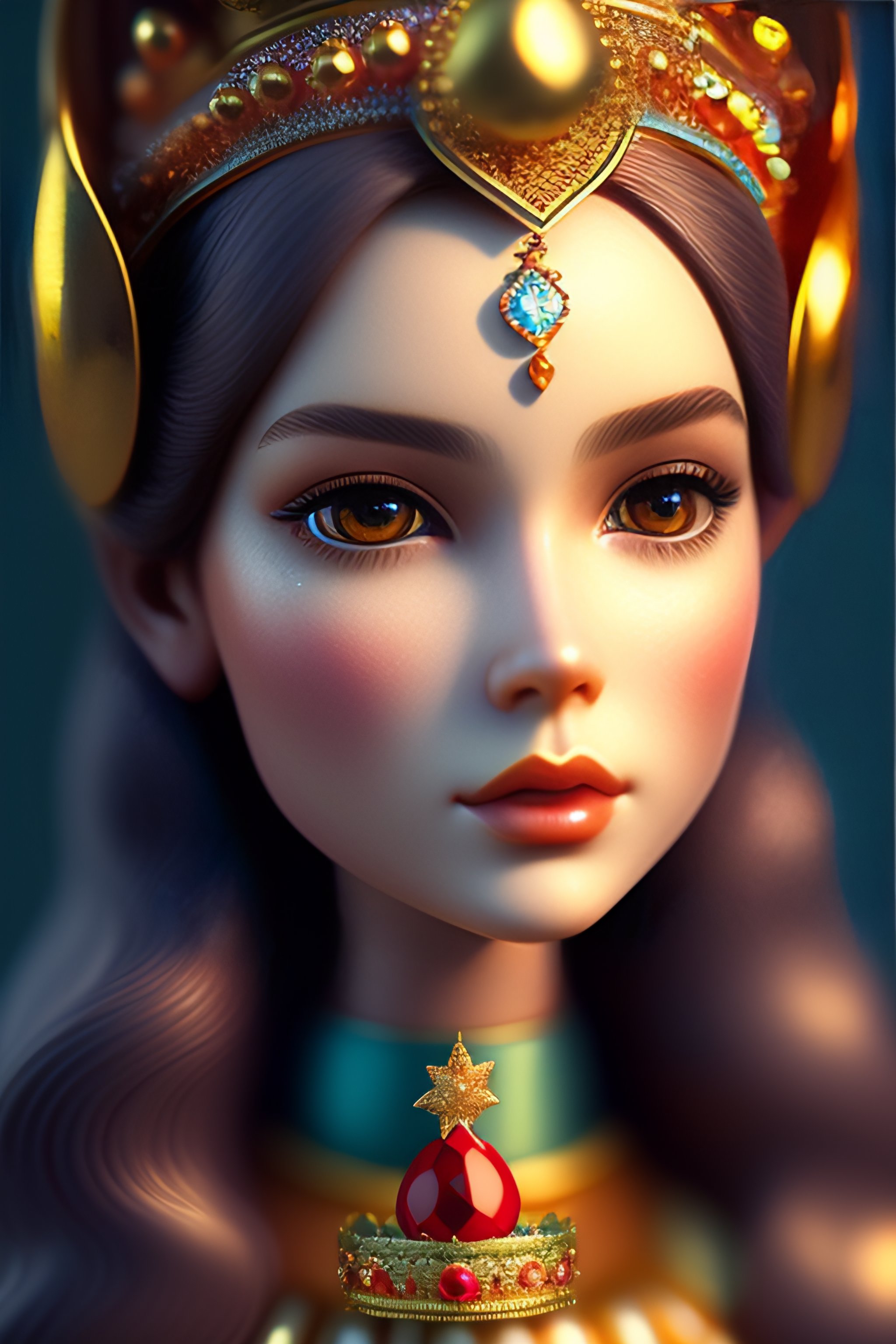 Lexica Closeup Profile Portrait Of Tin Toy Fairytale Princess Wearing