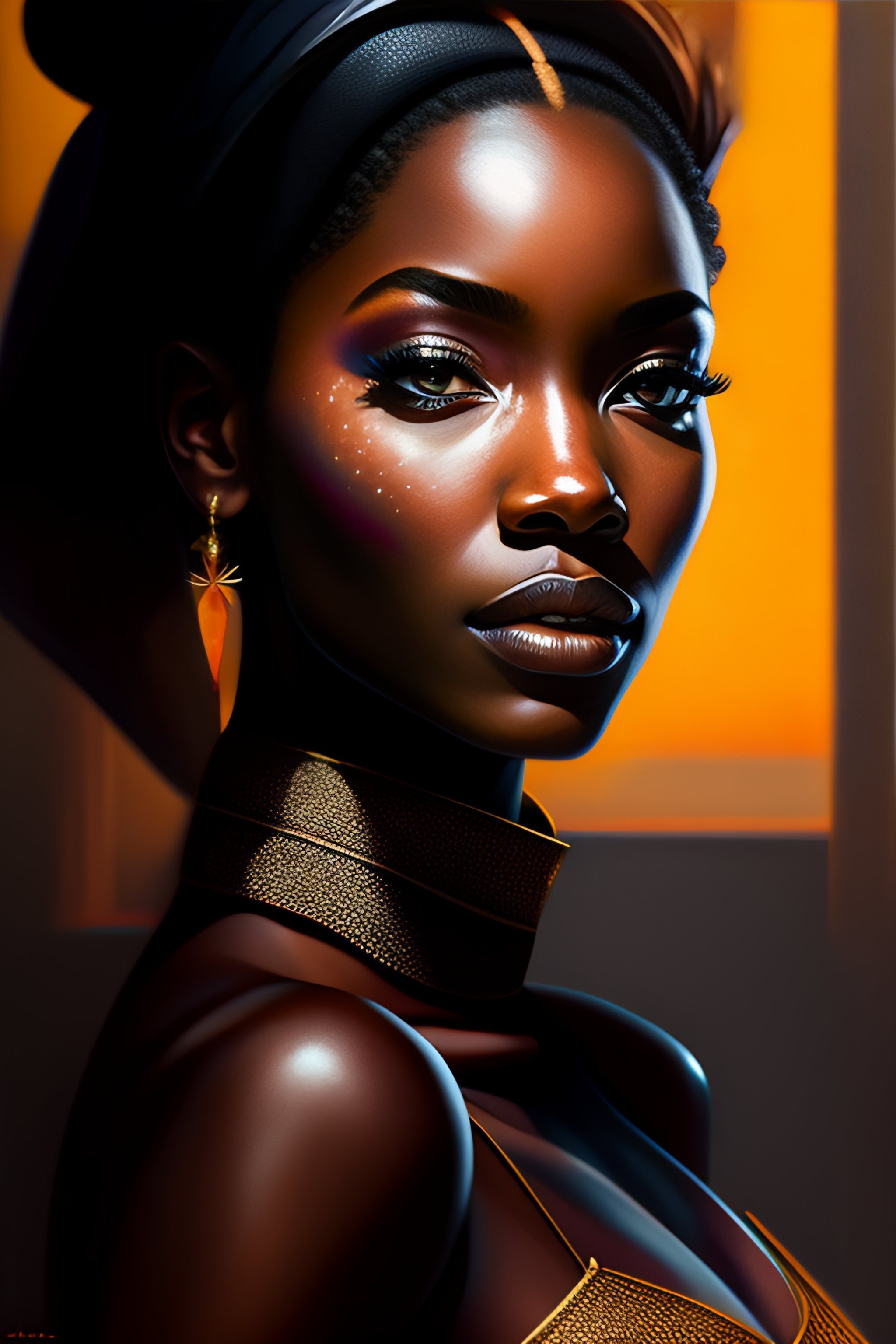 Lexica Full shot african Catwoman, creepy, unsettling, professional