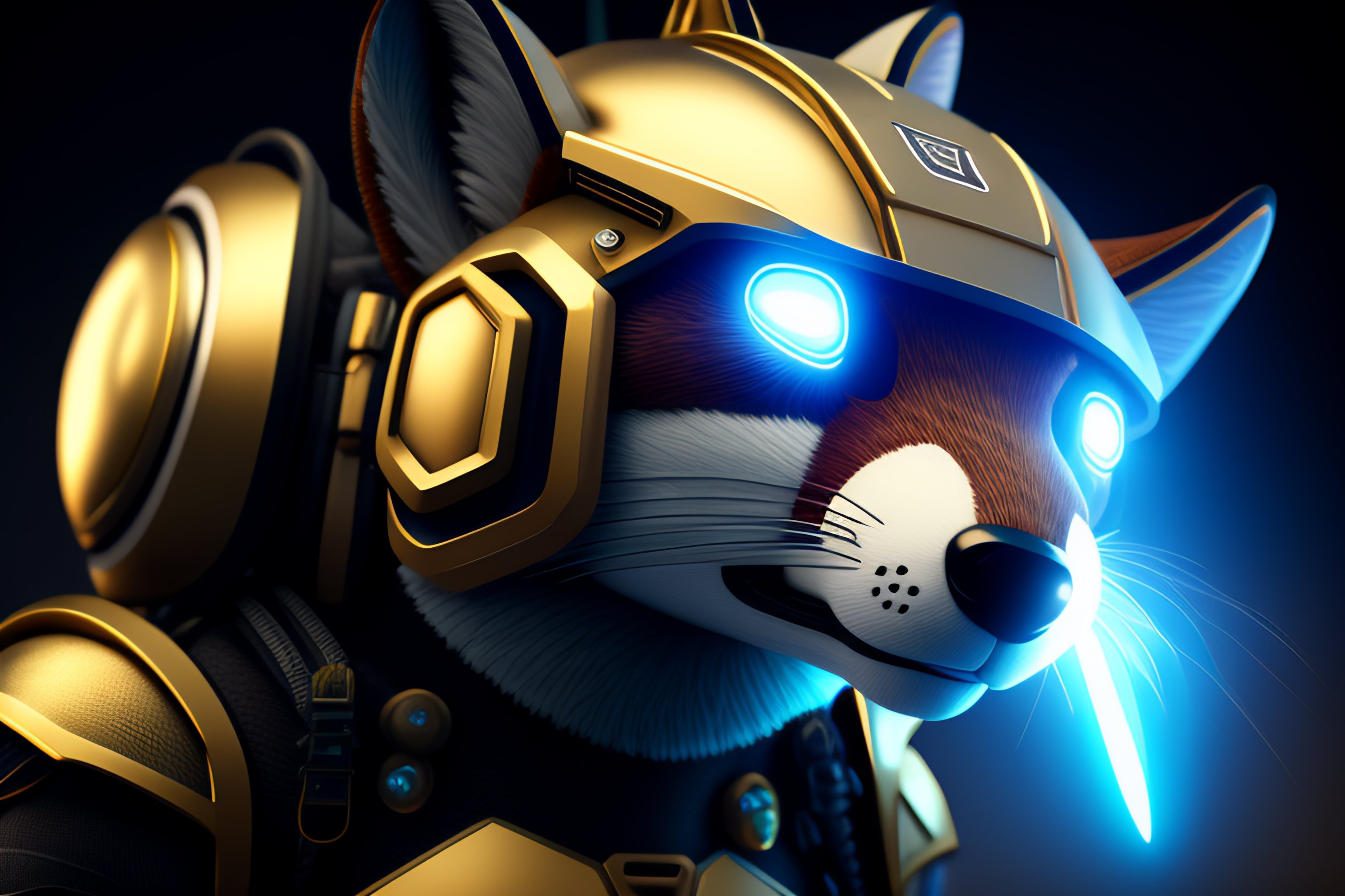 Lexica - Design fox with anthropomorphic helmet and visor, hyper ...