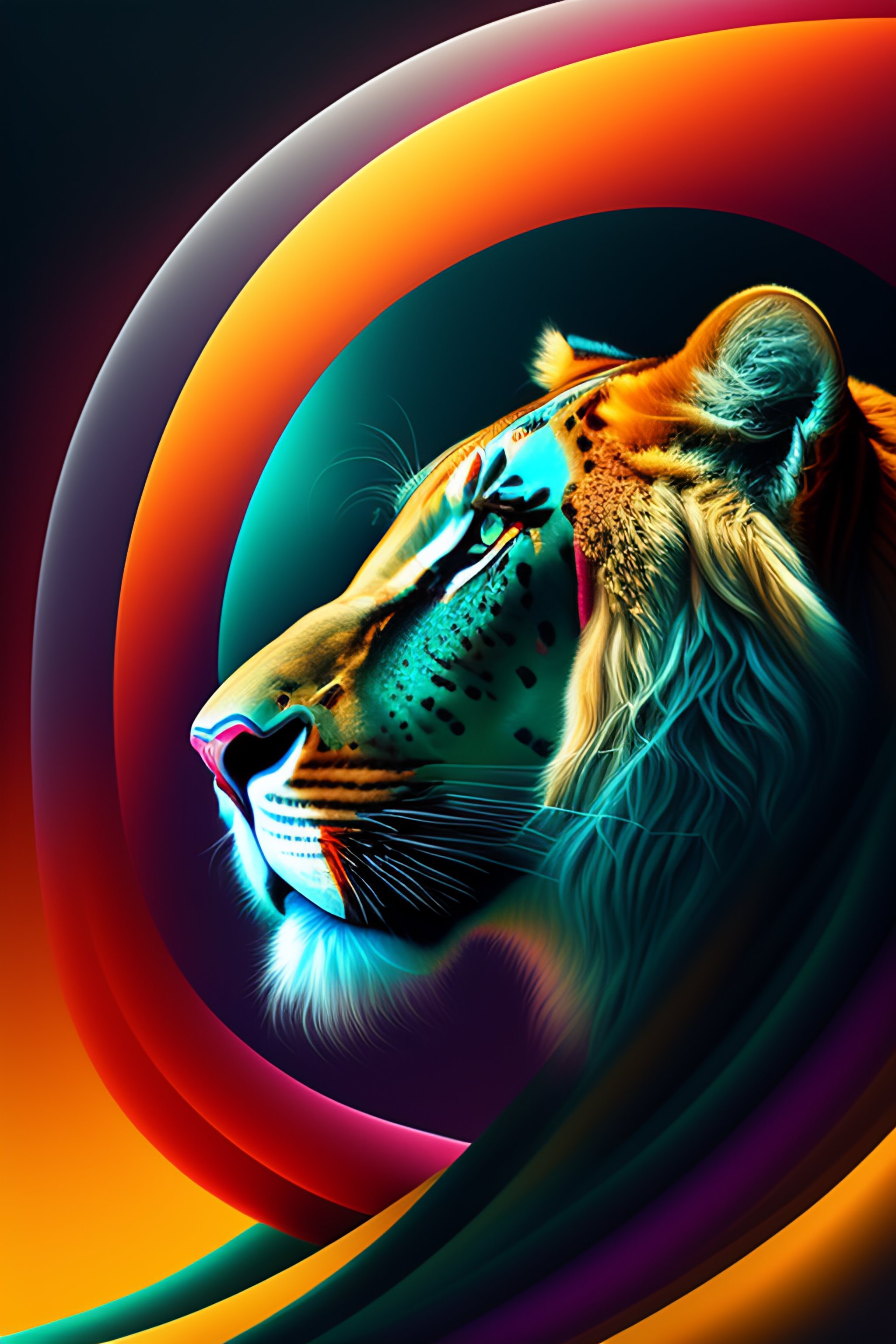 Lexica - Imagen abstracta y surrealista de leon