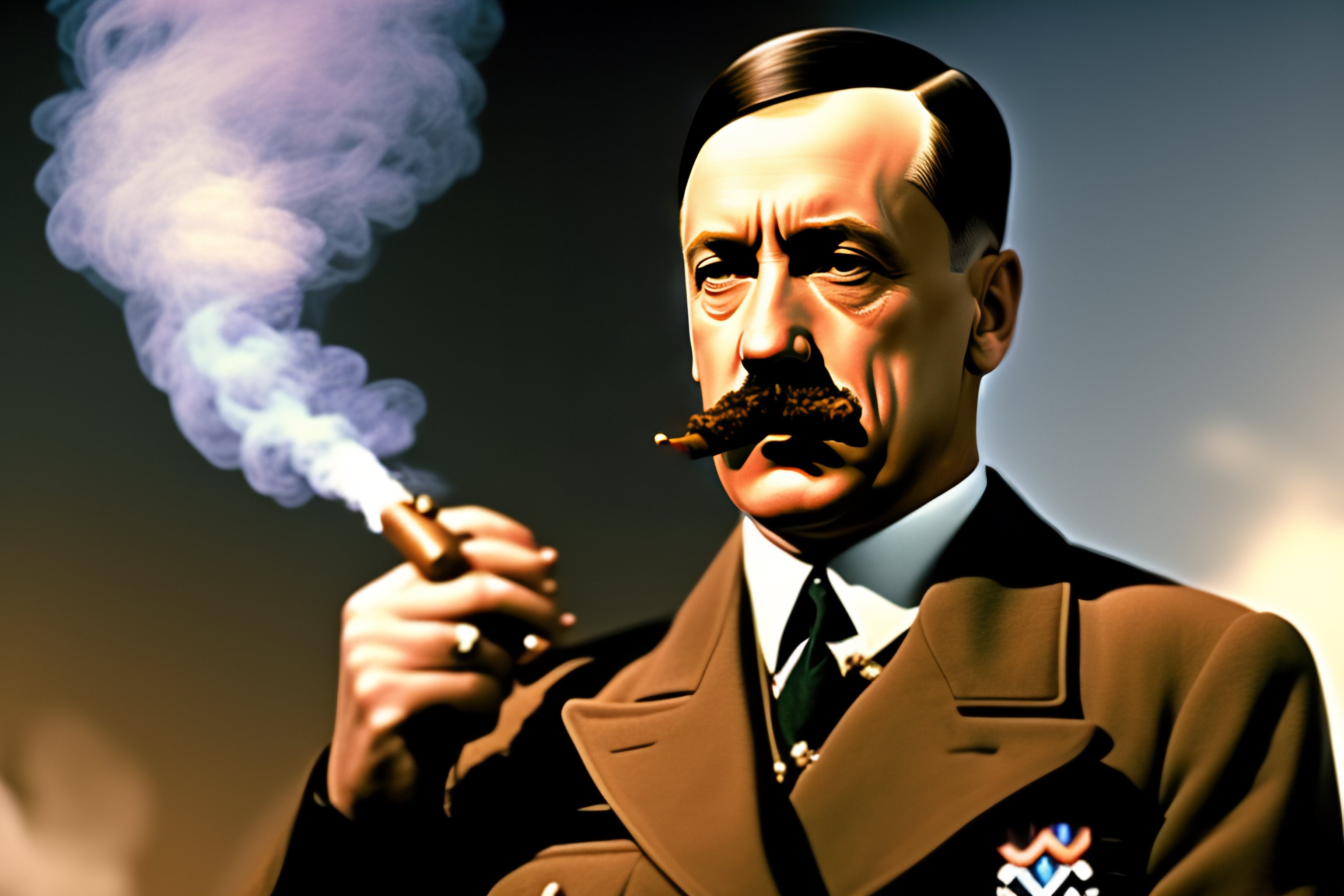 Lexica - Hitler Highly Detailed, Smoking A Cigar