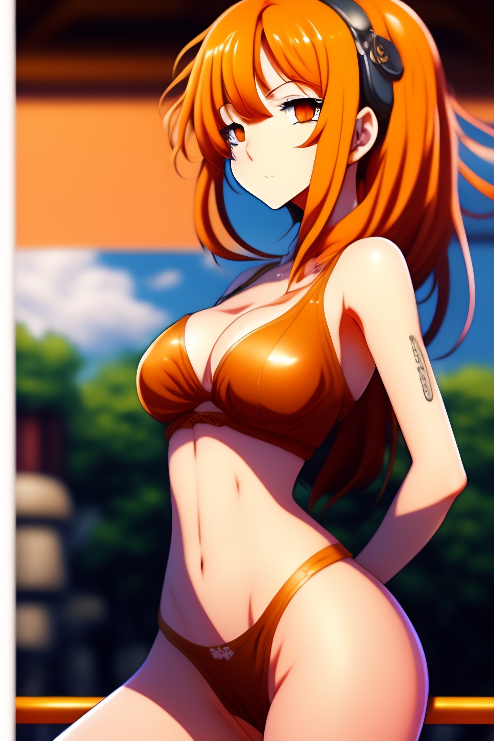 Lexica A Anime Girl Sexy Full Body Body Shot Realistic Beautiful Body Anime Hen Orange 