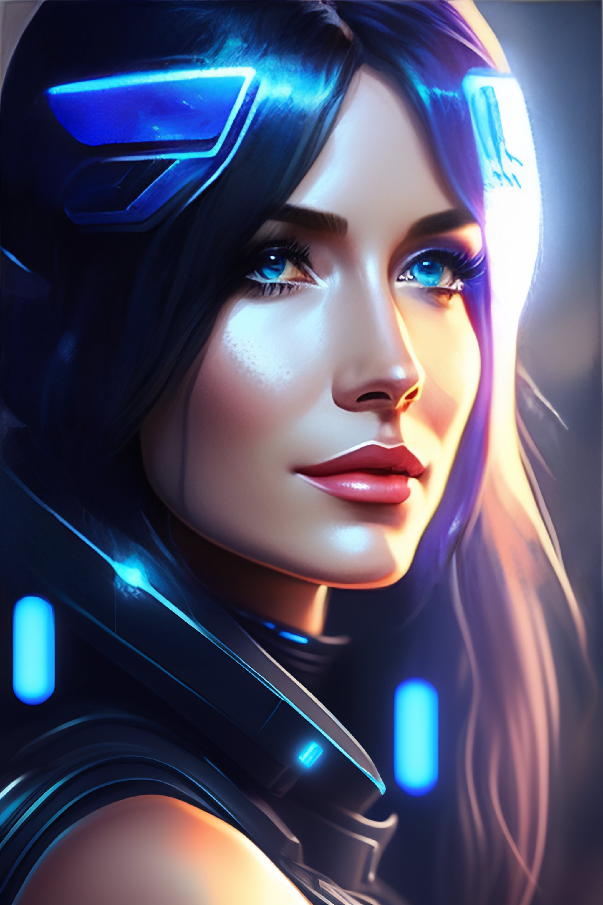 Lexica - Cortana hologram from halo 1 with headpones on, illustration ...