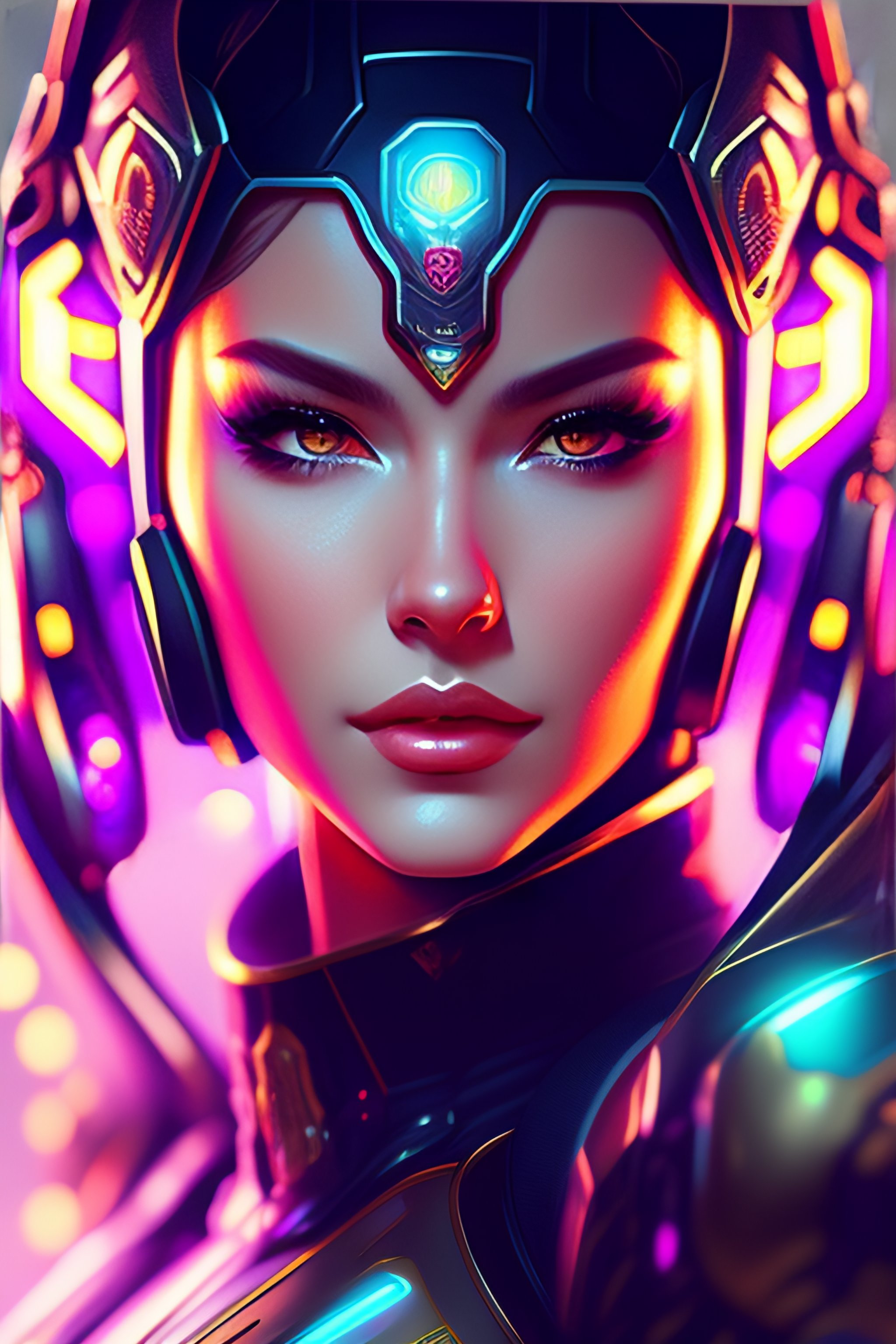 Lexica - Symmetry portrait of dva from overwatch, closeup, sci - fi ...