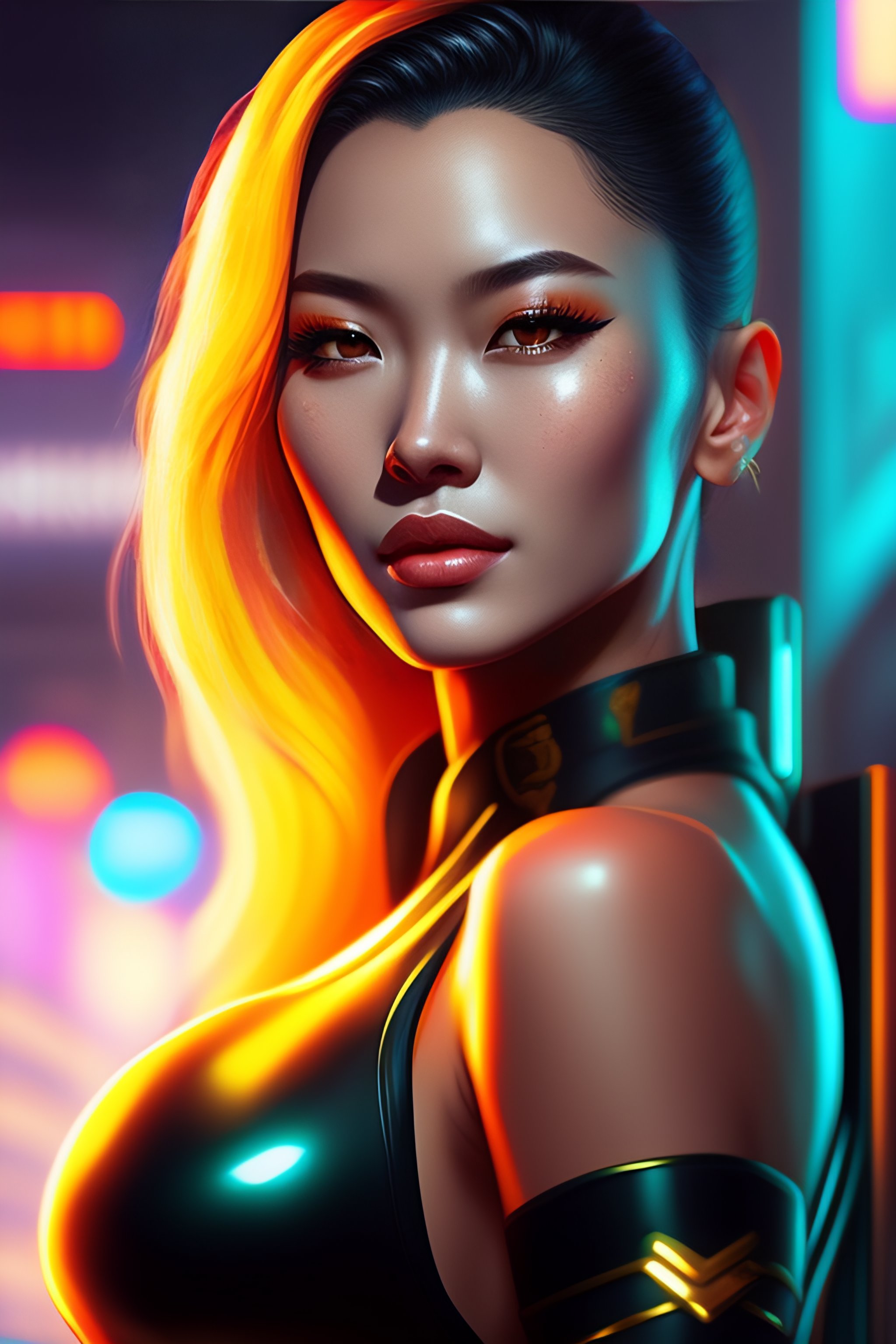 Lexica Beautiful Full Body Character Concept Art Cyberpunk 2077 Girl Digital Art 8068