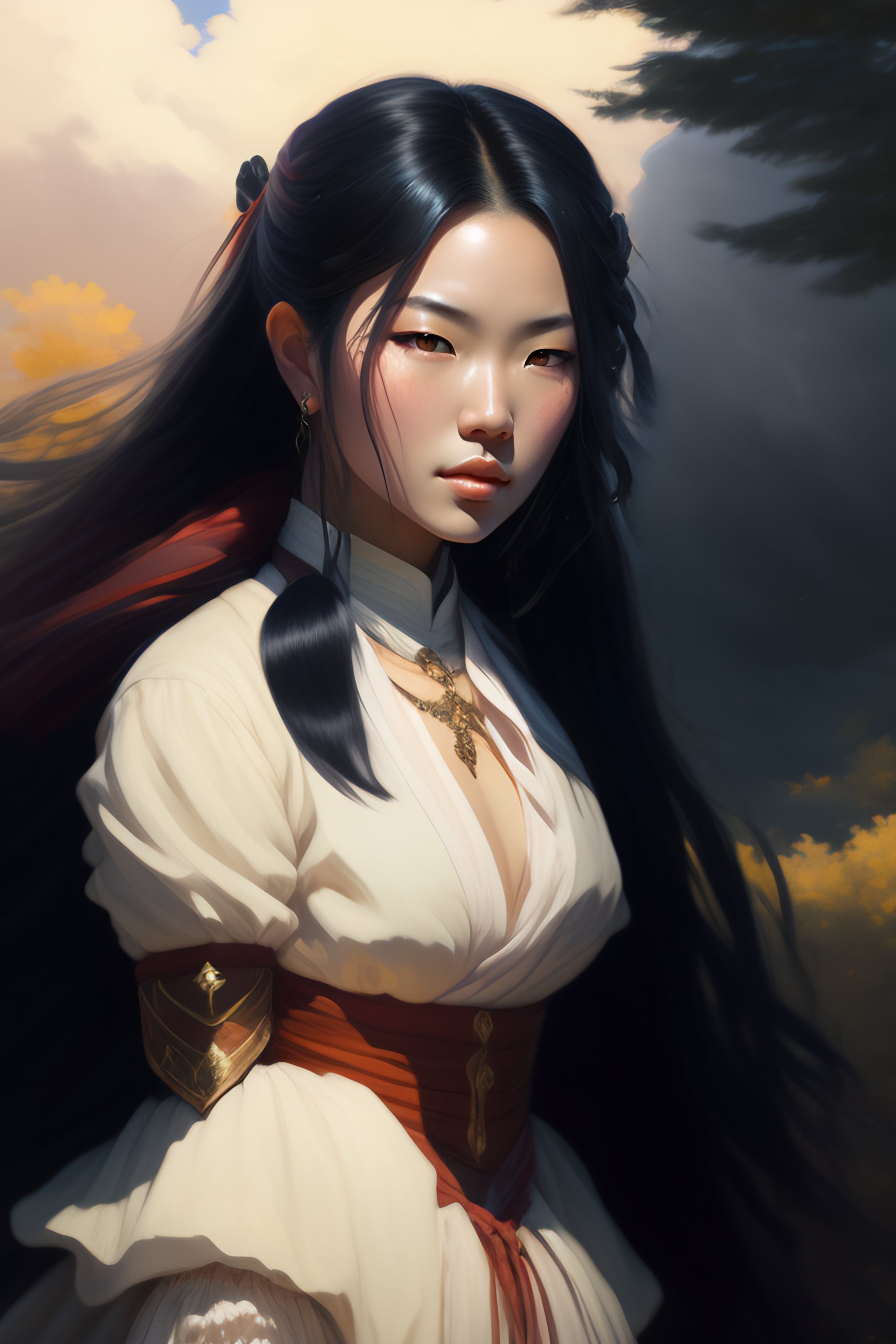 Lexica - Portrait of Nezuko from Demon Slayer Anime, countryside, calm ...