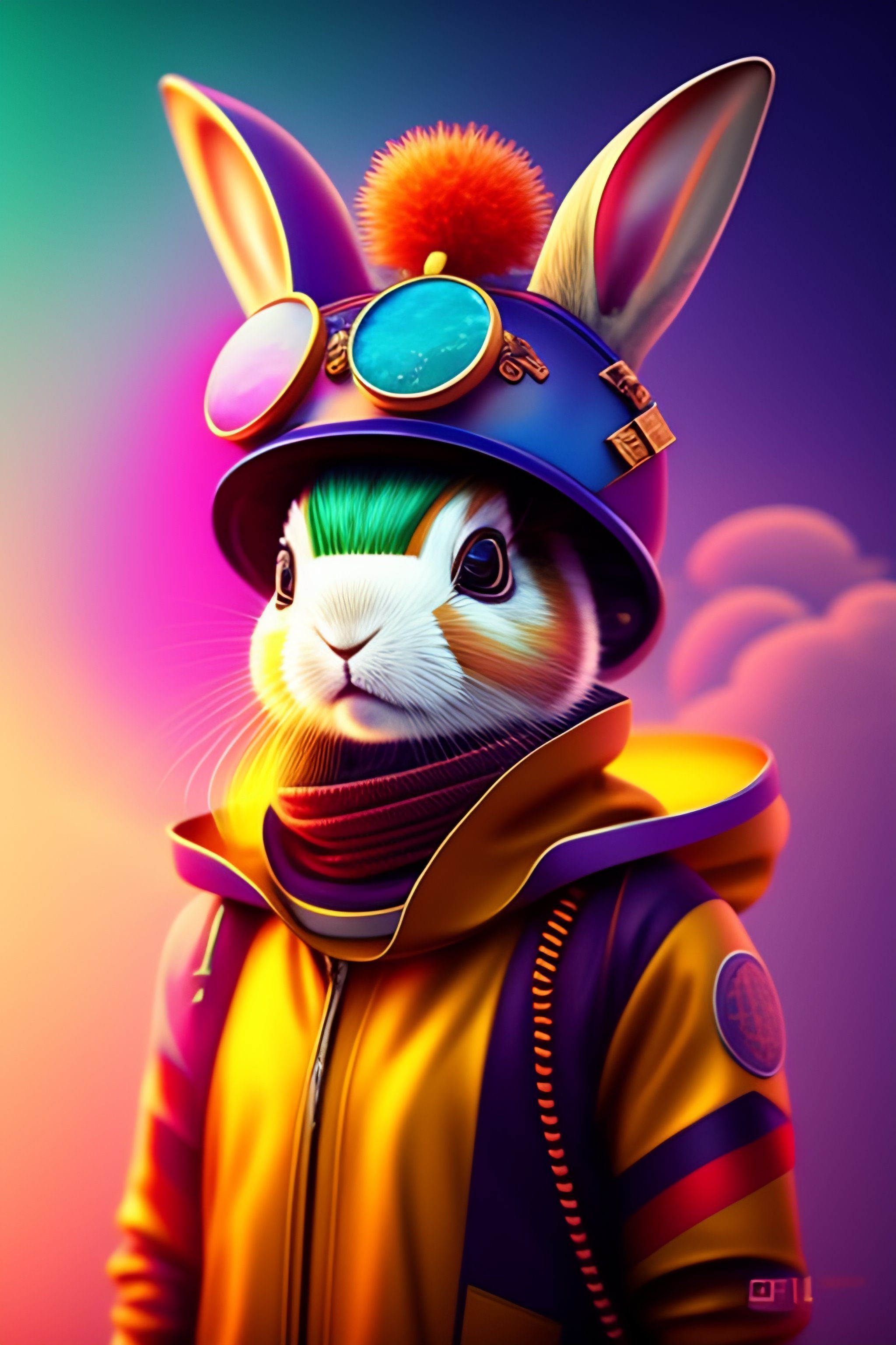 Lexica - A solar punk cute avatar in a futuristic world. Rabbit chinese ...