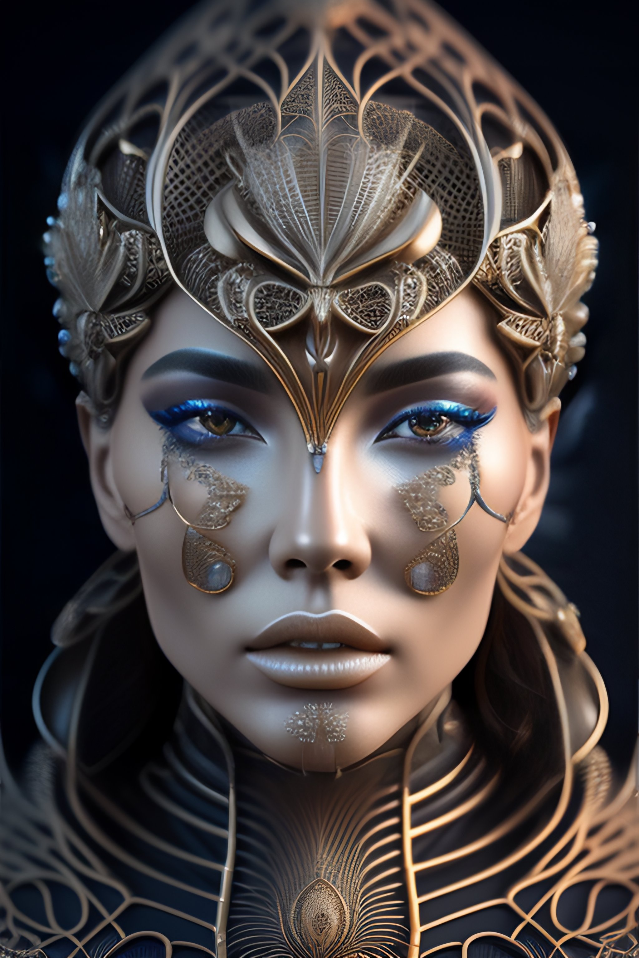 Lexica - Face coming out of a wall complex 3d render ultra detailed of ...