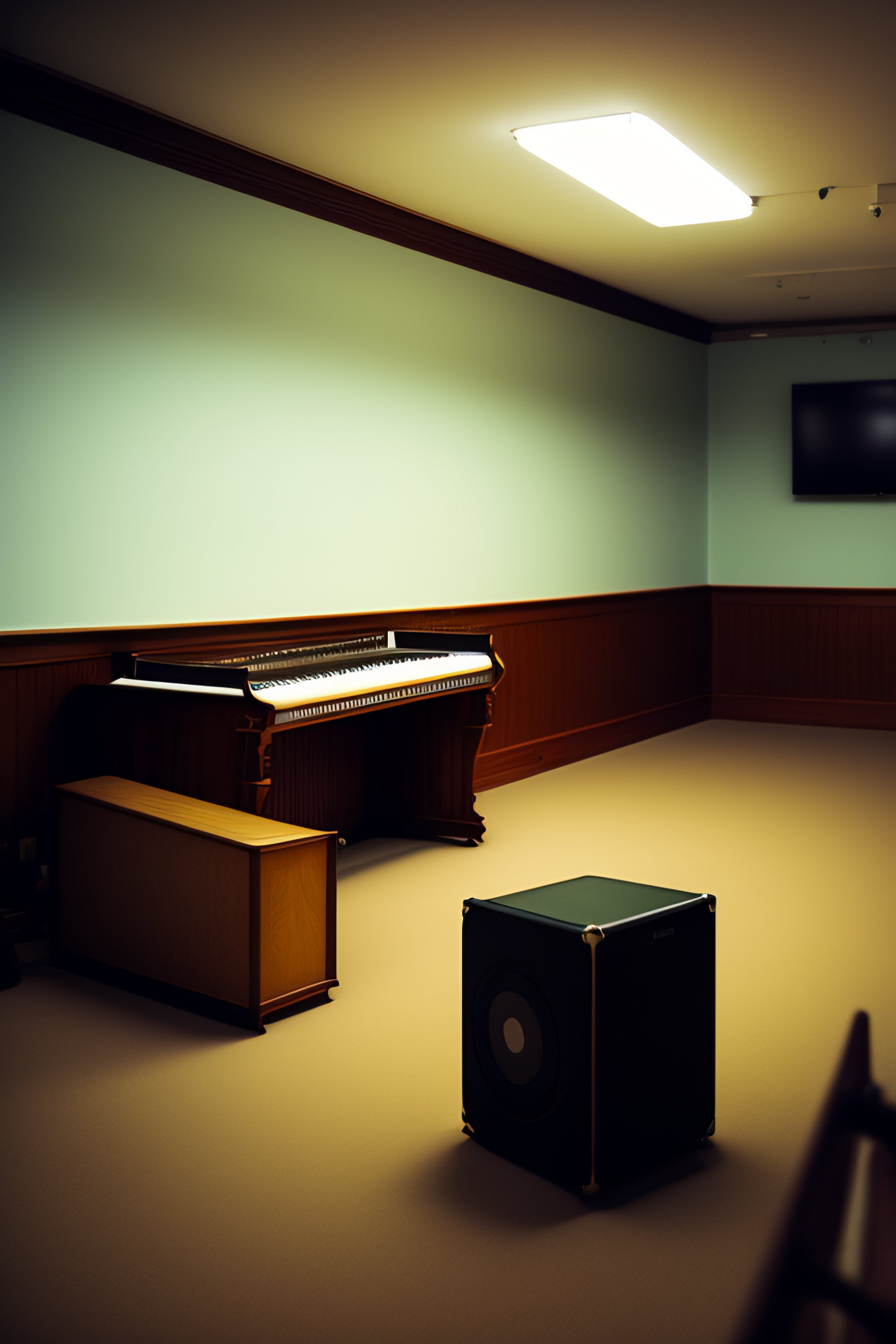 Lexica - Low quality liminal space empty band room lonely nostalgic large