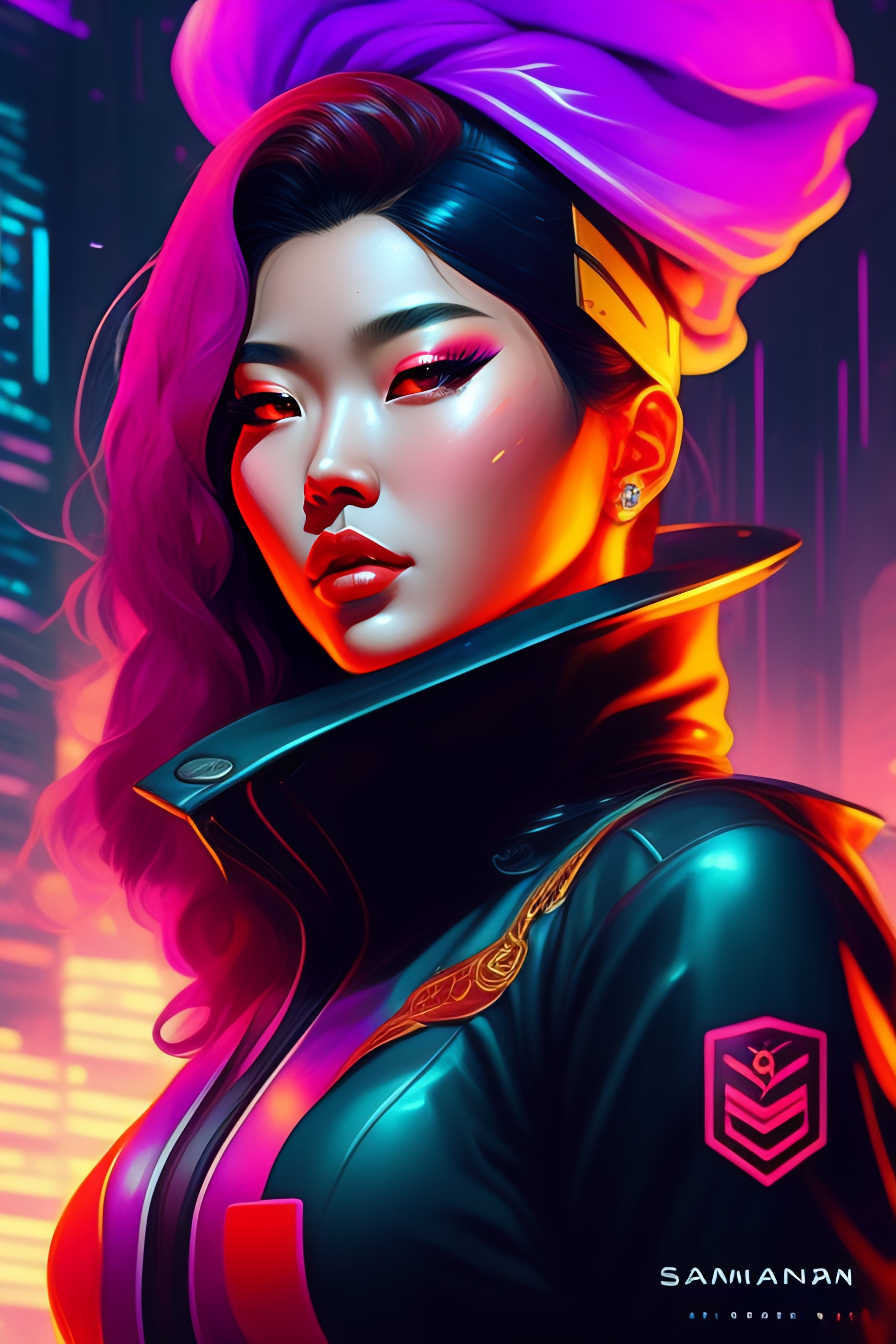 Lexica - A colorful comic noir illustration painting of a cyberpunk ...
