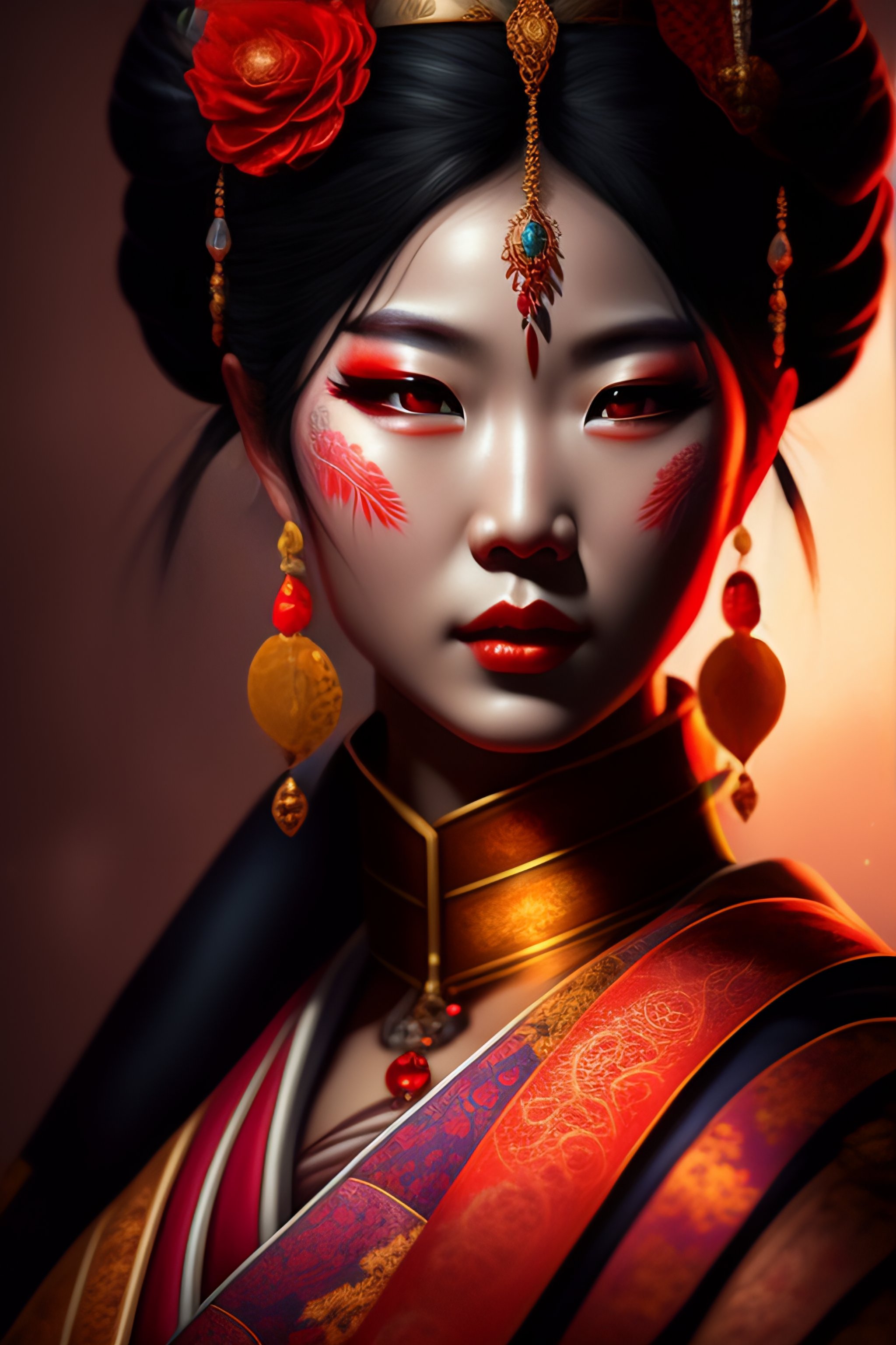 Lexica - Portrait art of undead geisha, detailed,intricate, full of ...