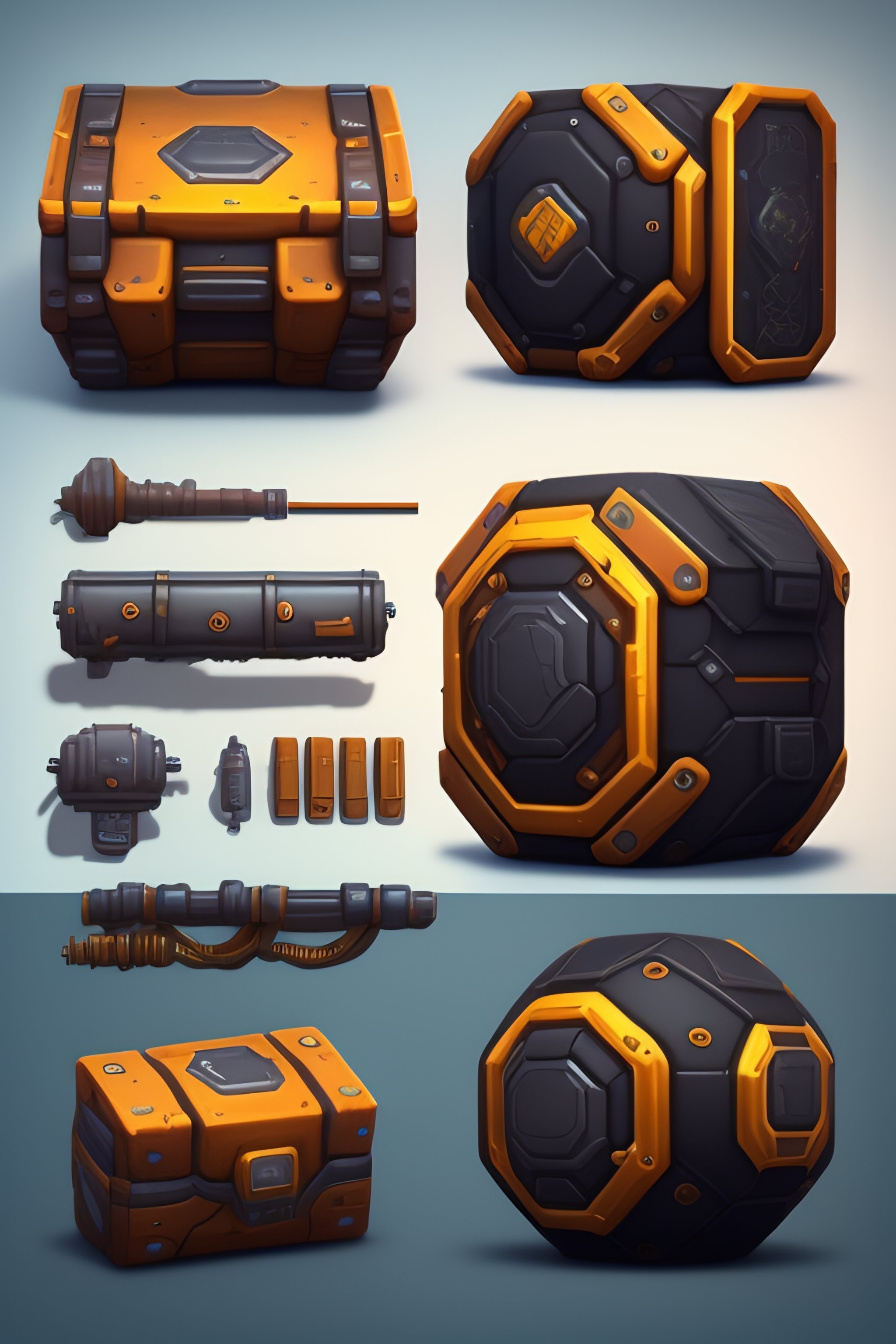 Lexica 2d props concept game design assets scifi mine components