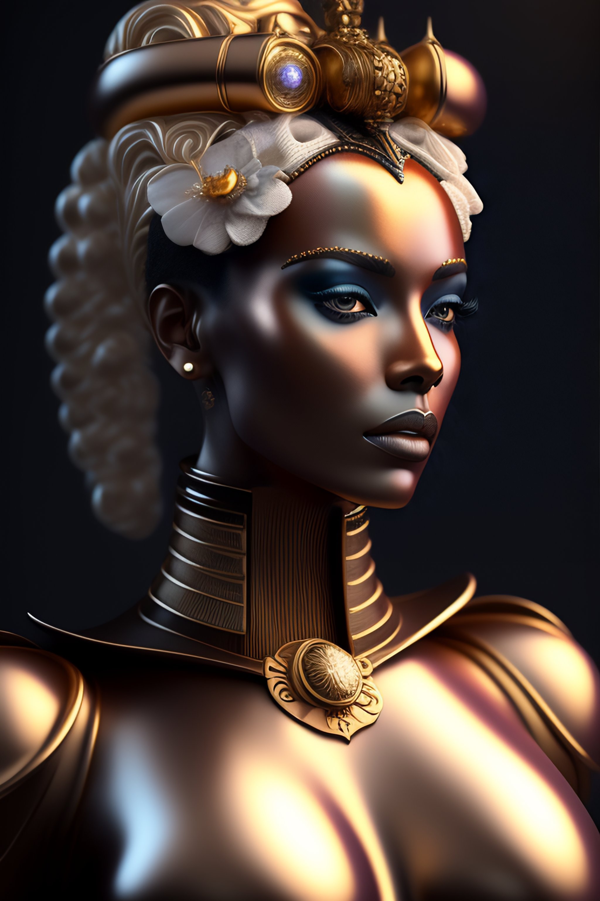 Lexica - Hyperrealistic neo - rococo steampunk minimal Humanoid cyborg ...