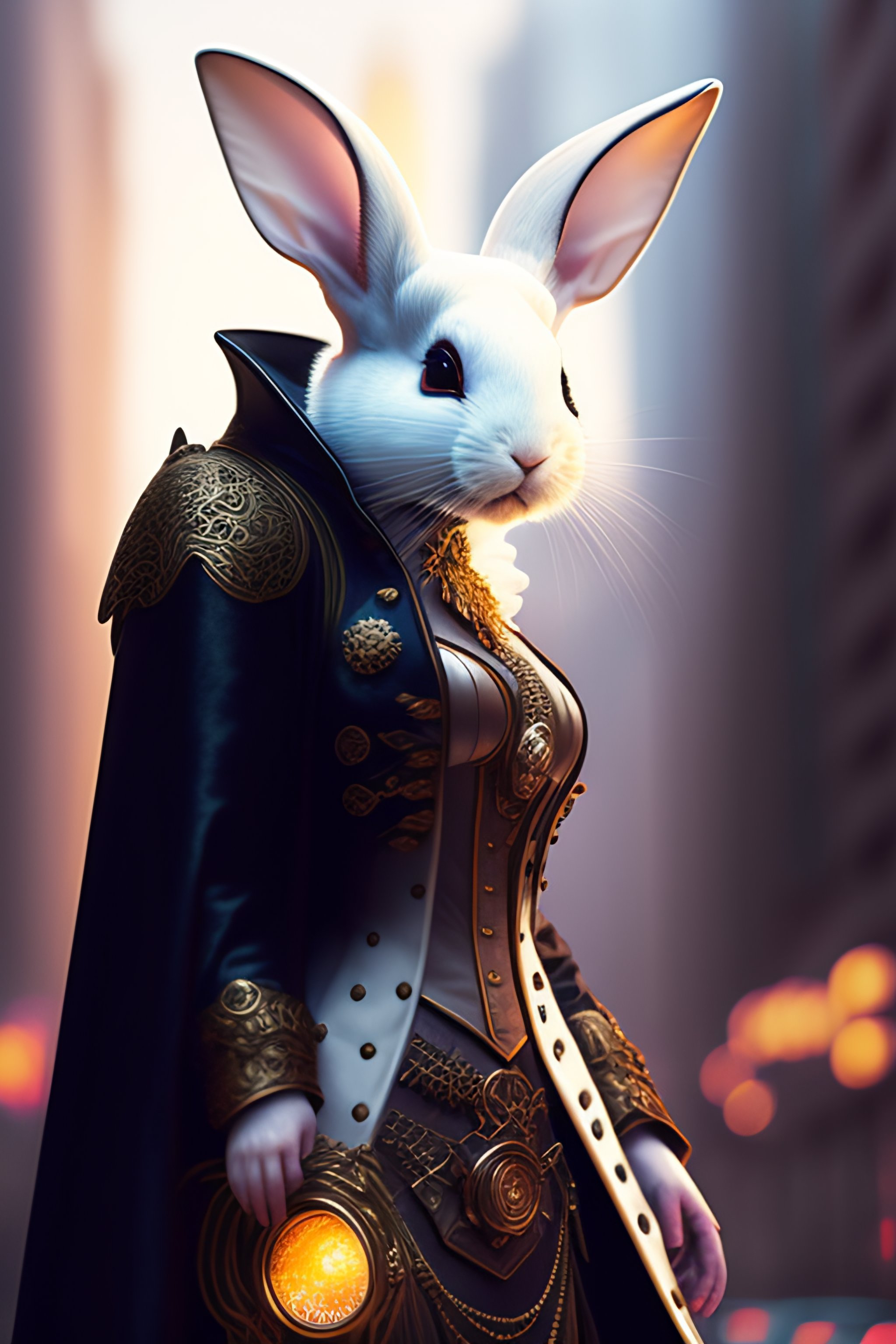 Lexica - White rabbit, matrix, city, steampunk style, highly detailed ...