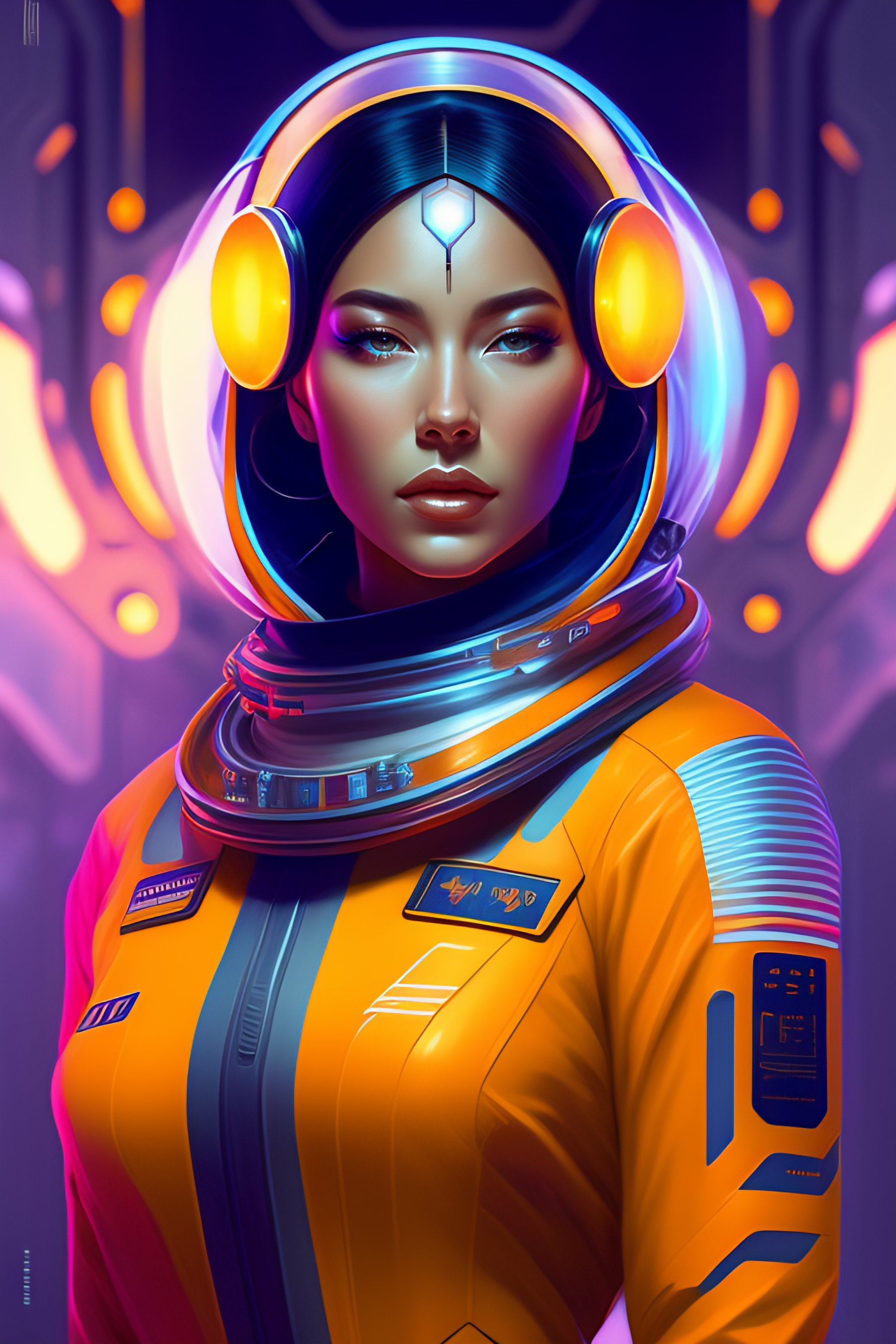 Lexica - Symmetry!! portrait of astronaut tech wear, scifi, glowing ...