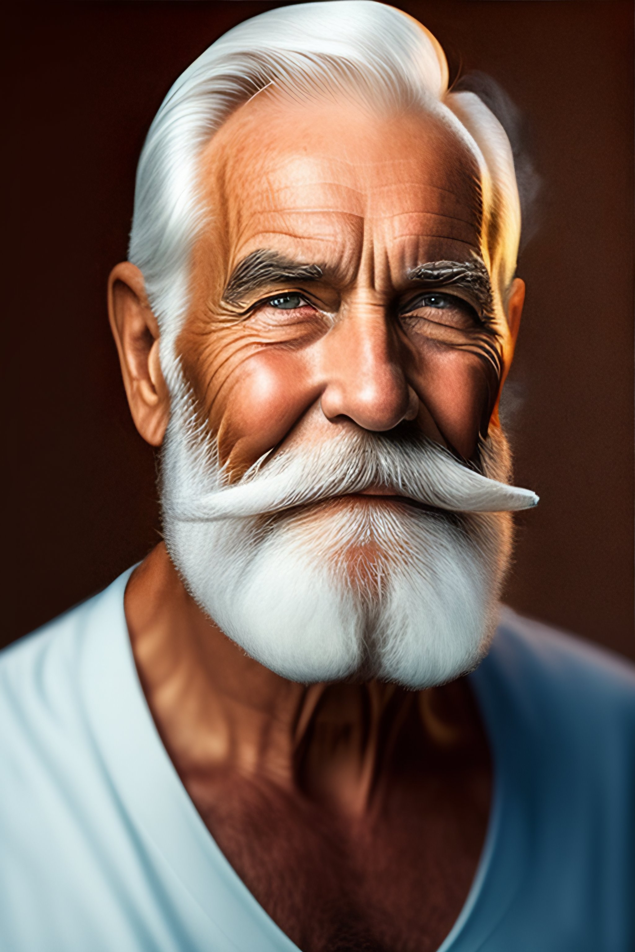 Lexica Old Man White Beard Lookin Under His Eyessmoking War Hyper Realistic 