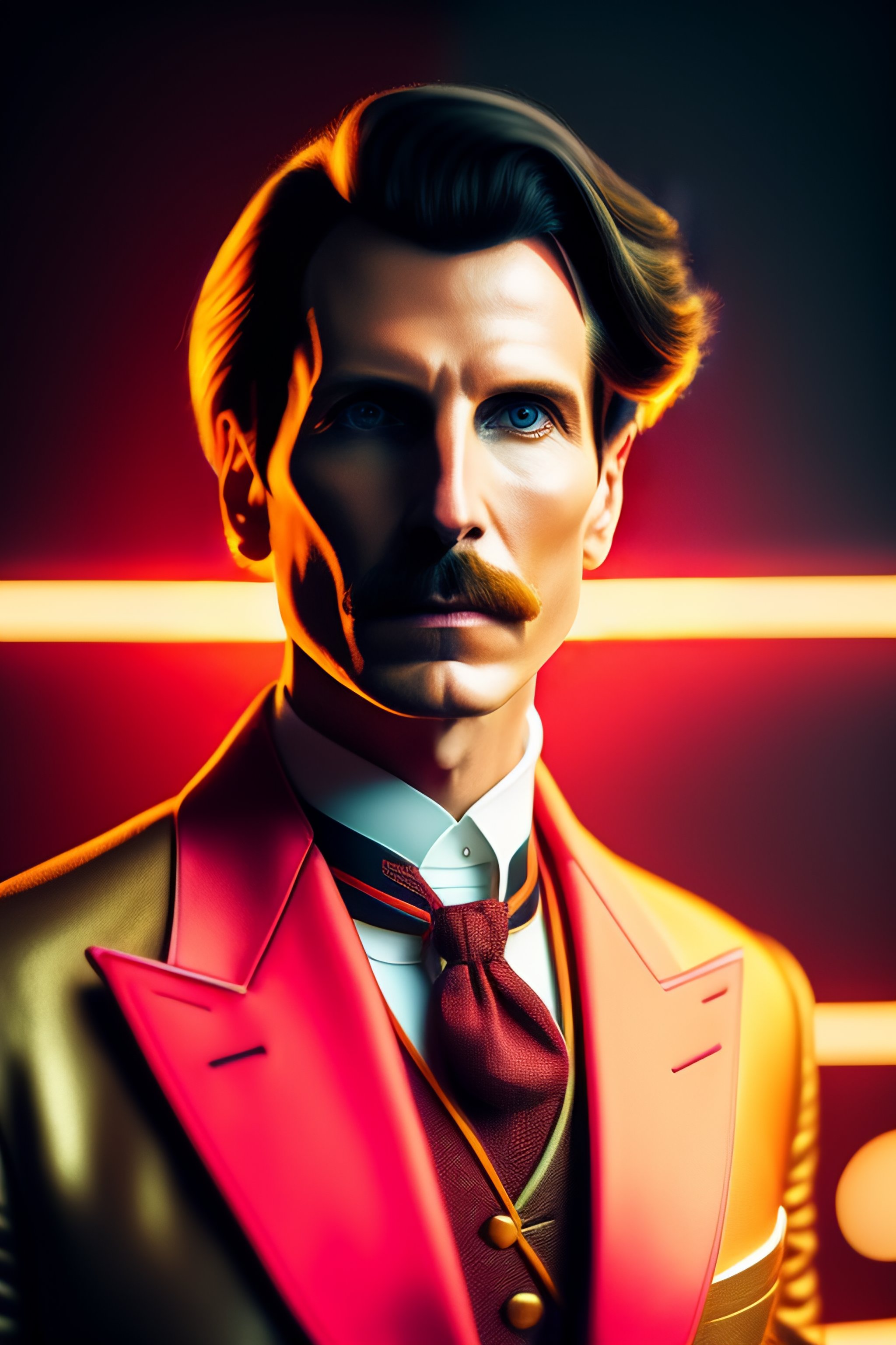 Lexica - Portrait of Cyberpunk Nikola Tesla, directed by wes anderson ...