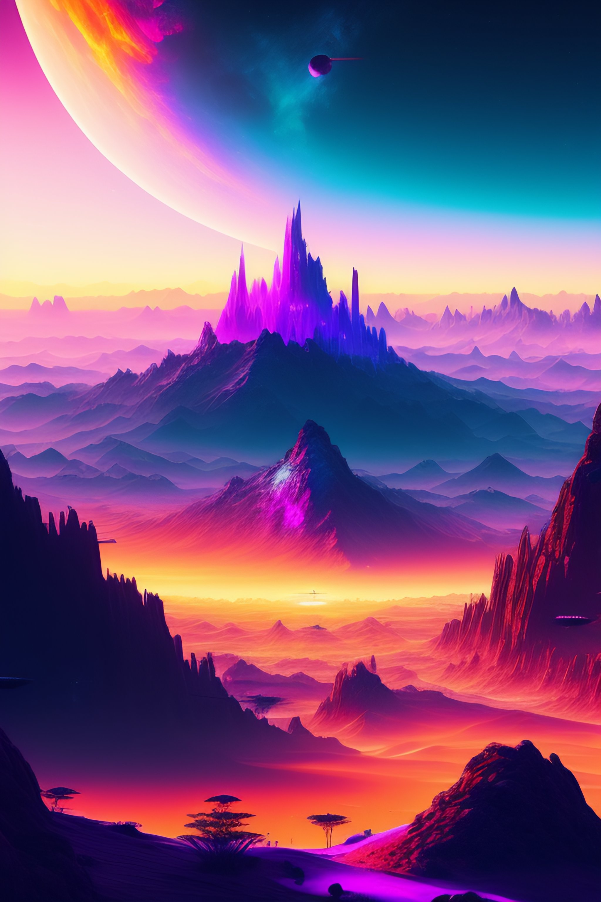 Lexica - Epic battleground, beautiful synthwave new worlds painting ...