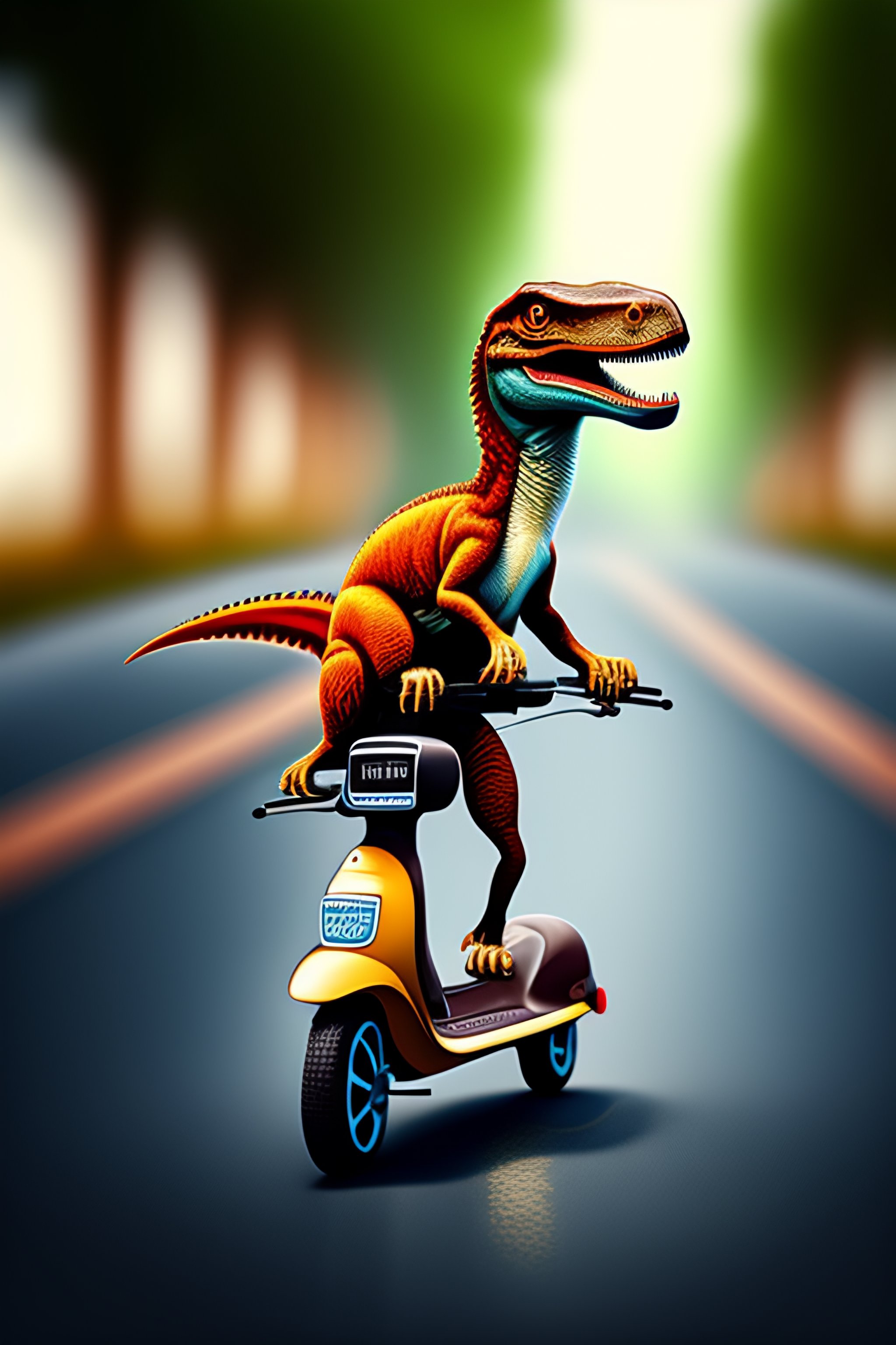 lexica-velociraptor-on-a-scooter