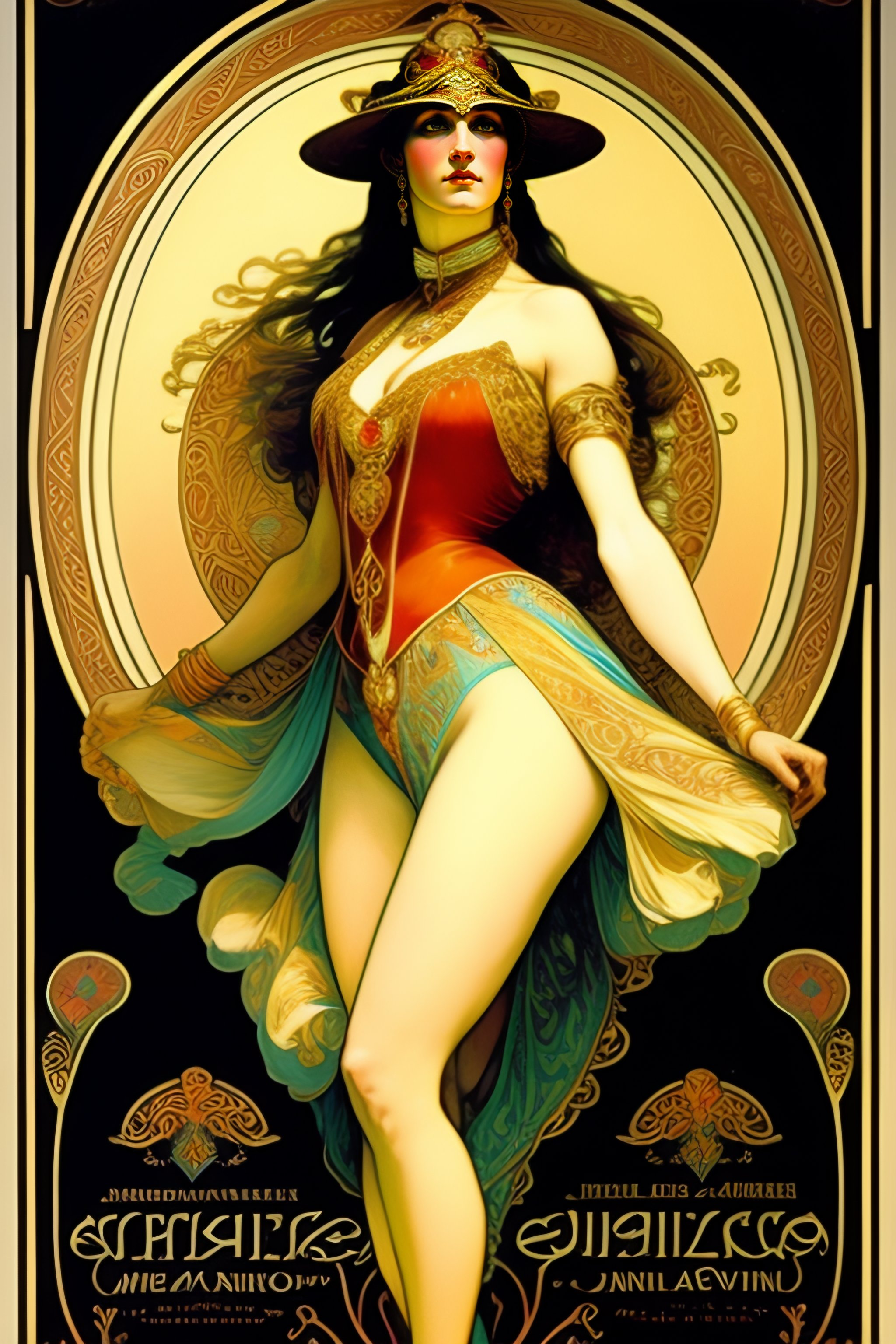 Lexica A Highly Detailed Poster Of A Circus Performer By Alphonse Mucha