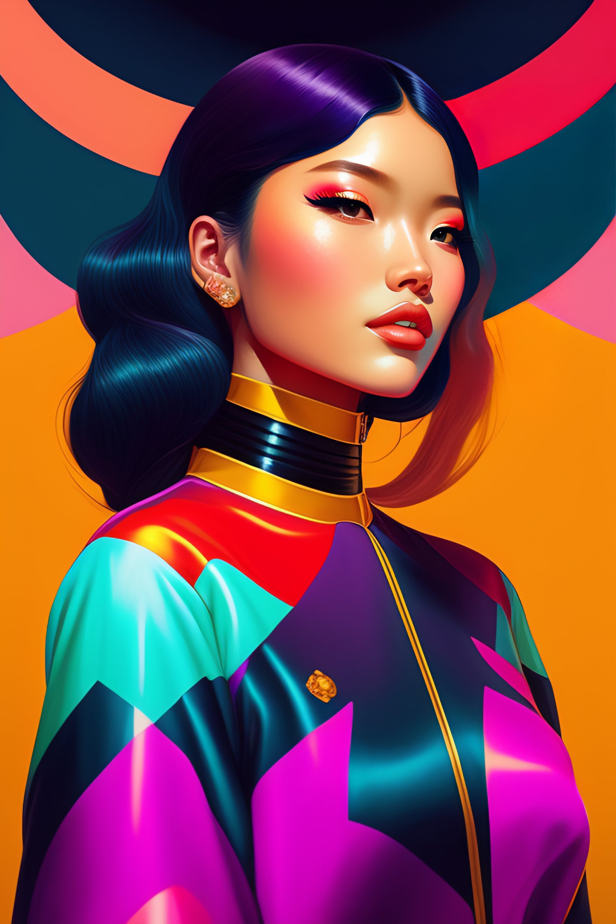 Lexica - A colorful comic noir illustration painting of a future ...