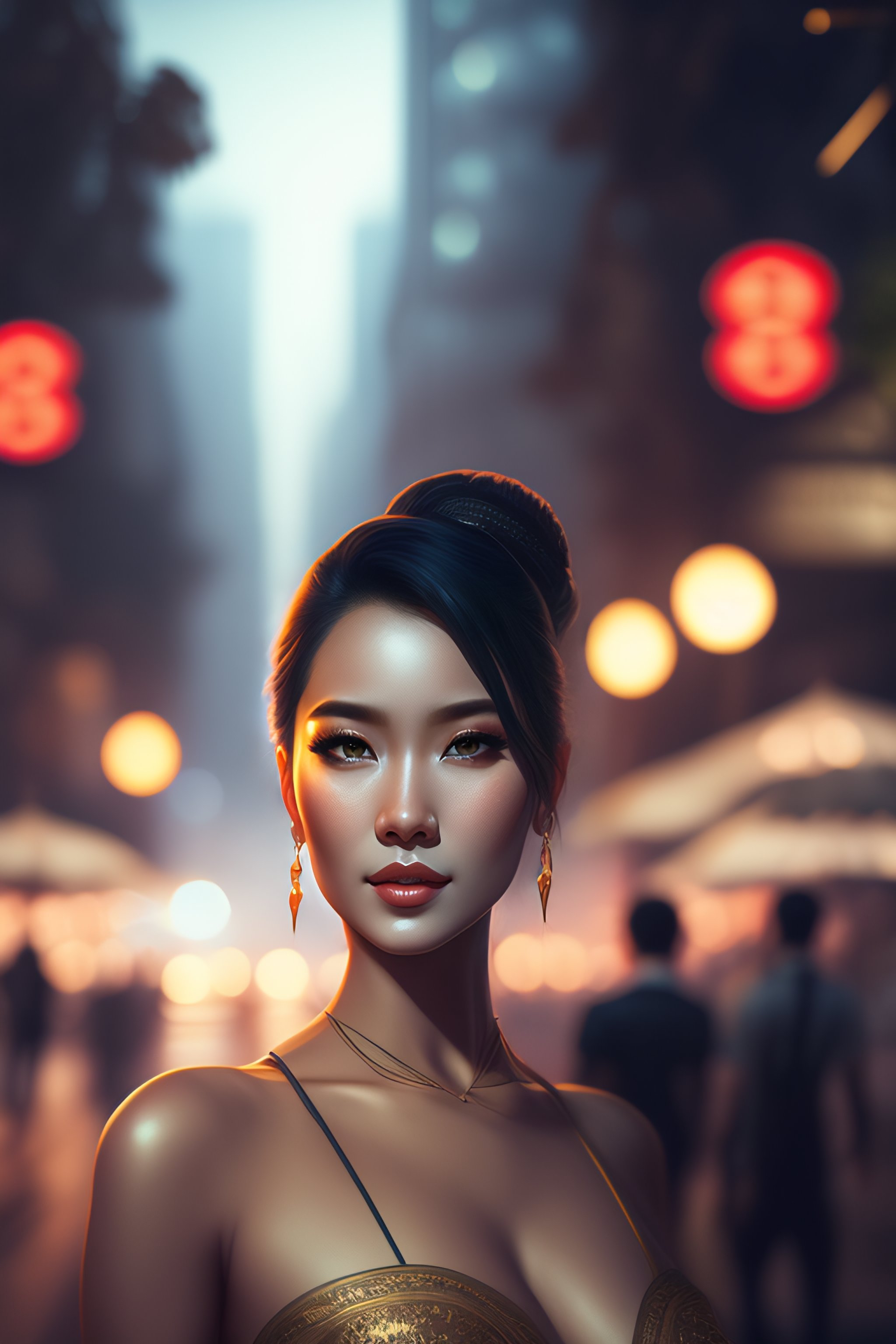 Lexica - Pedestrians at nightime in Bangkok by charlie bowater and ...