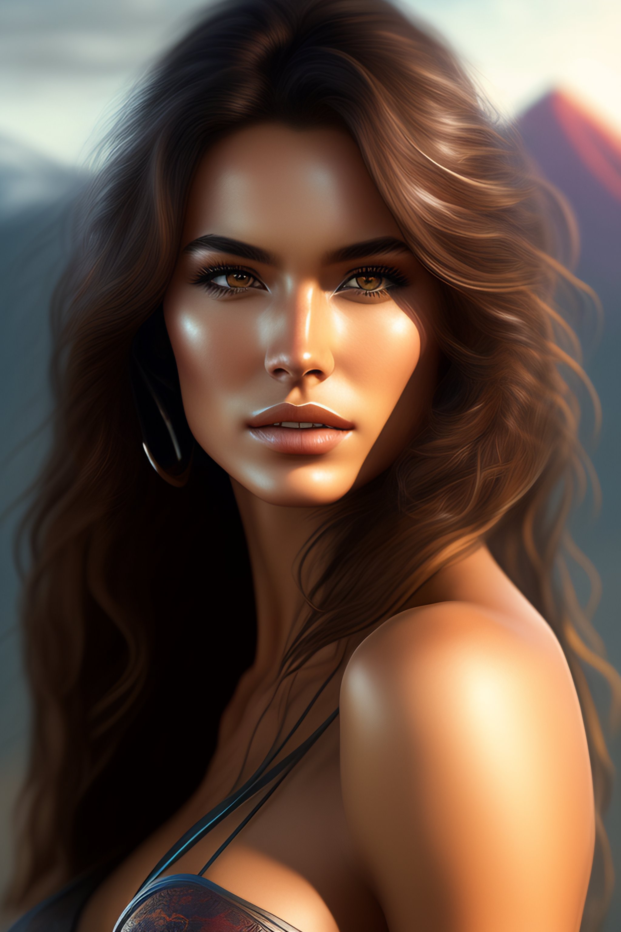 Lexica - Photo of a gorgeous female with messy hair in the style of ...