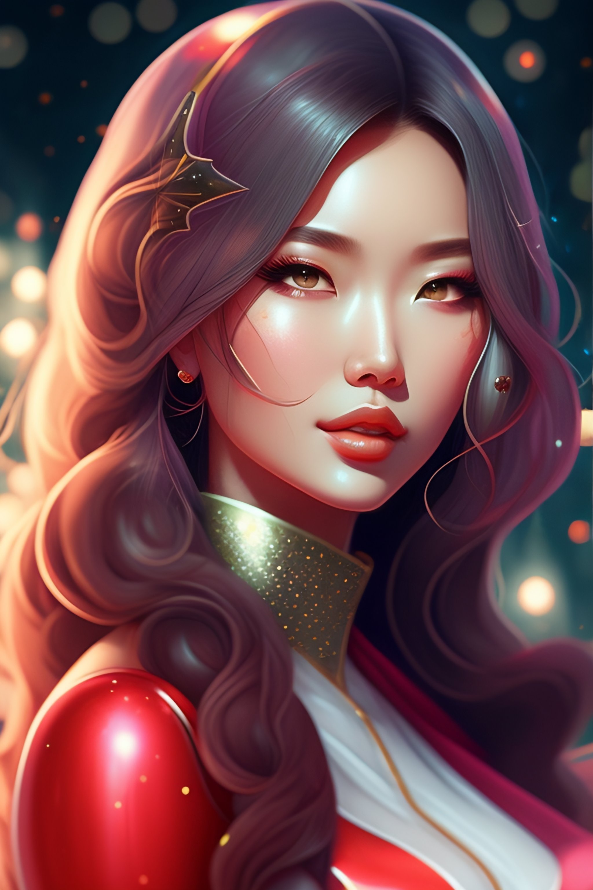 Lexica New Year greeting card for the New Year 2023! A Christmas tree decorated with shiny