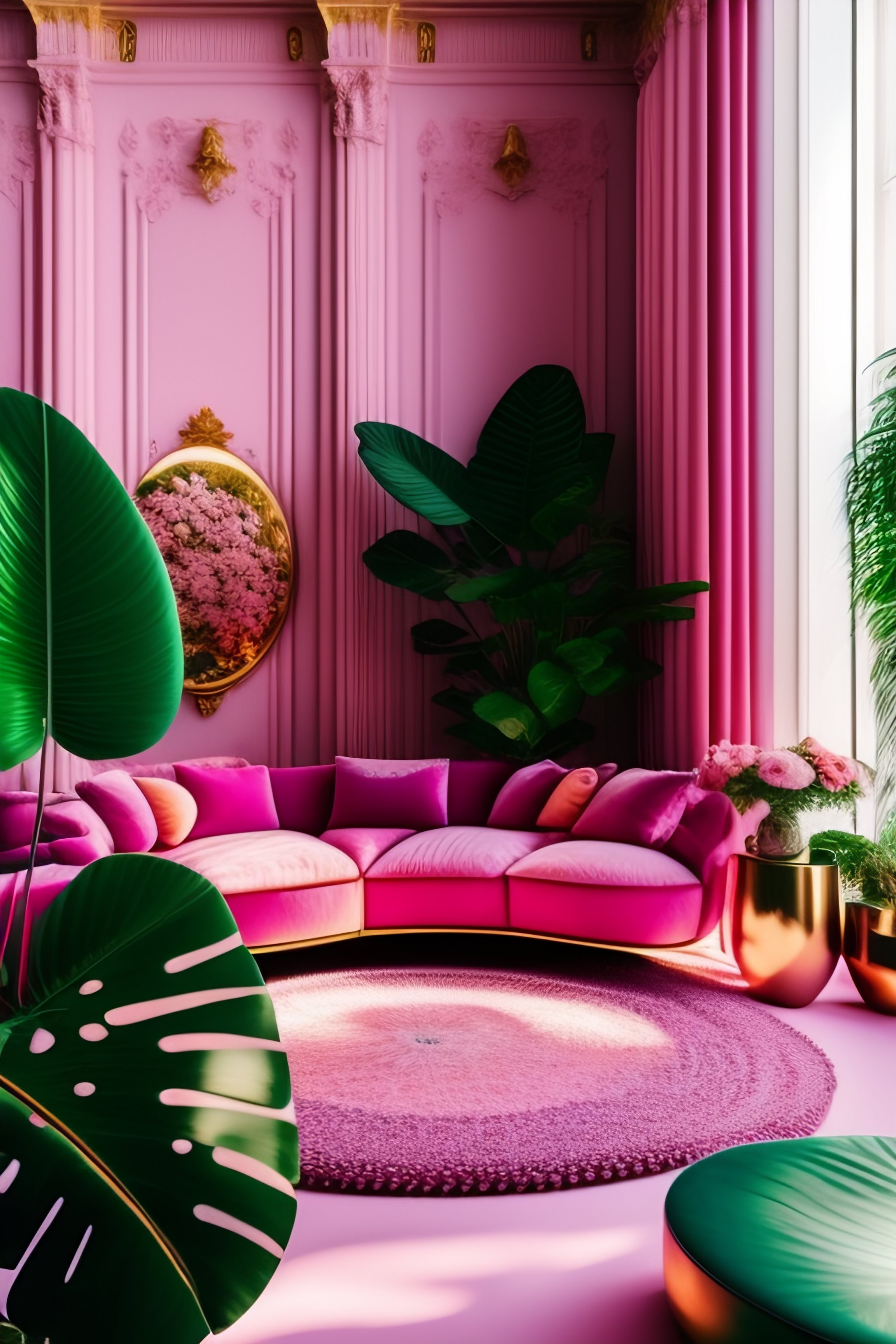 Lexica Architectural Digest Photo Of A Maximalist Pink Solar Living