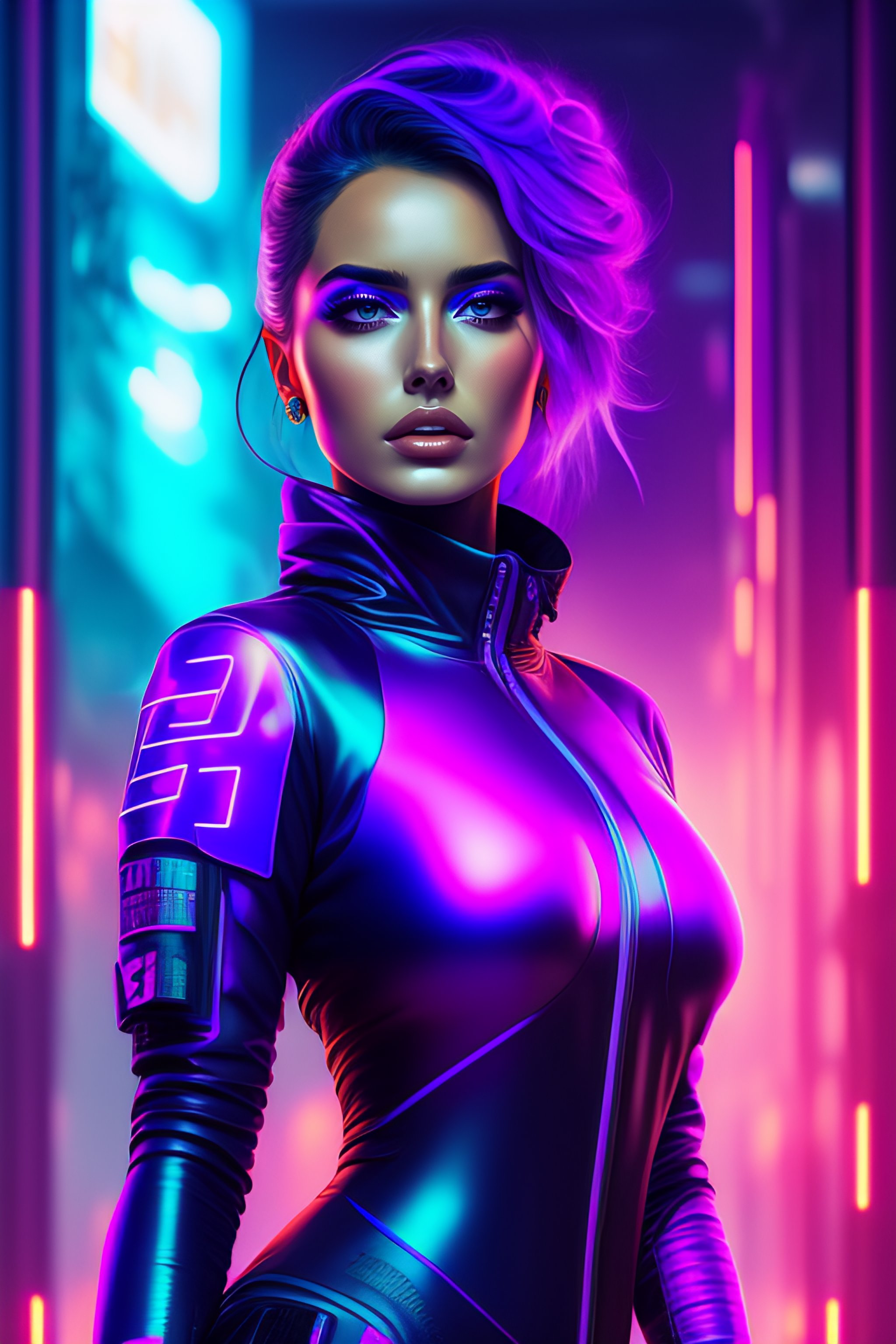 Lexica - Ana de armas, detailed portrait Neon Operator Girl, cyberpunk ...