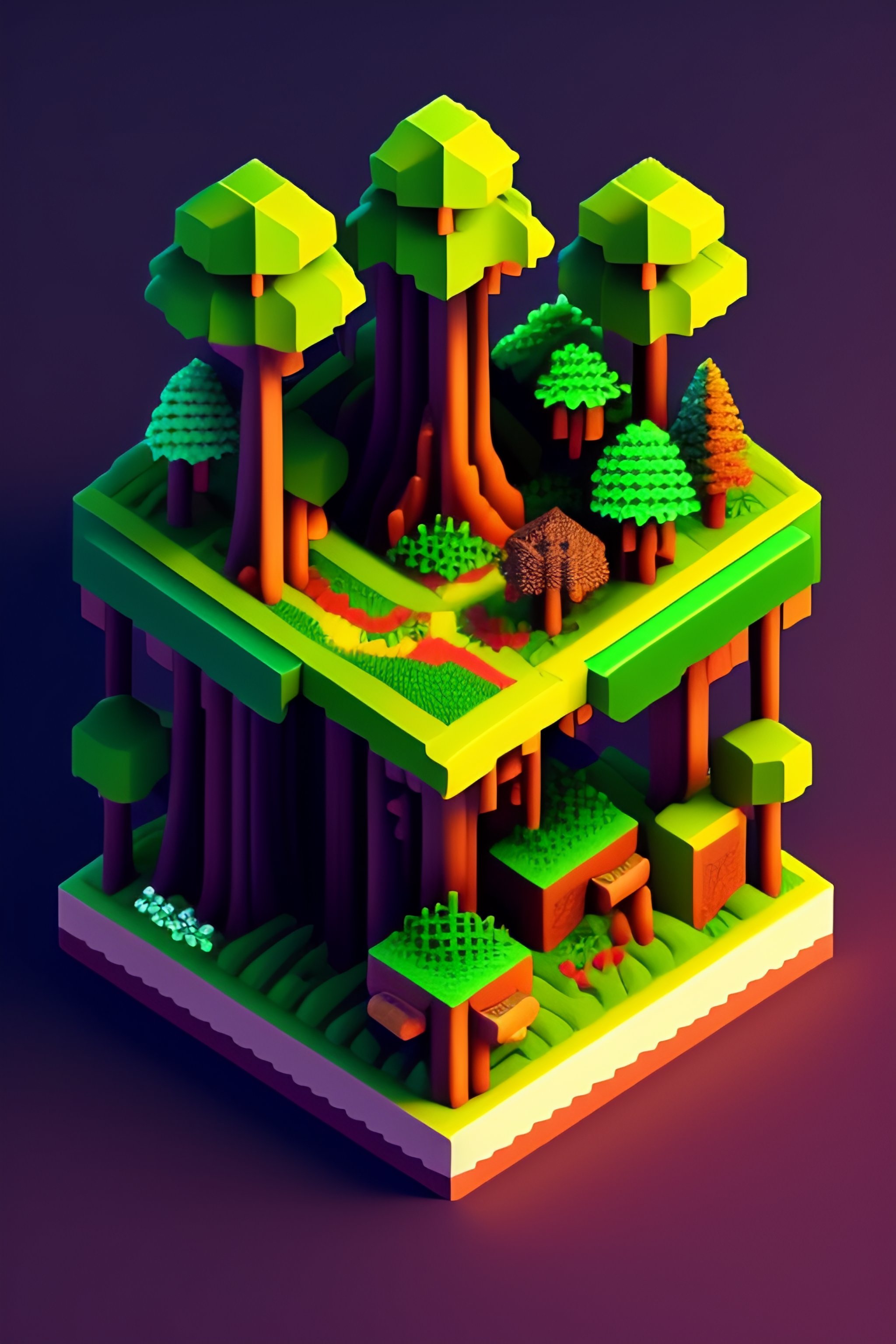 Lexica - Detailed isometric forrest, pixel art, c4d, full focus ...
