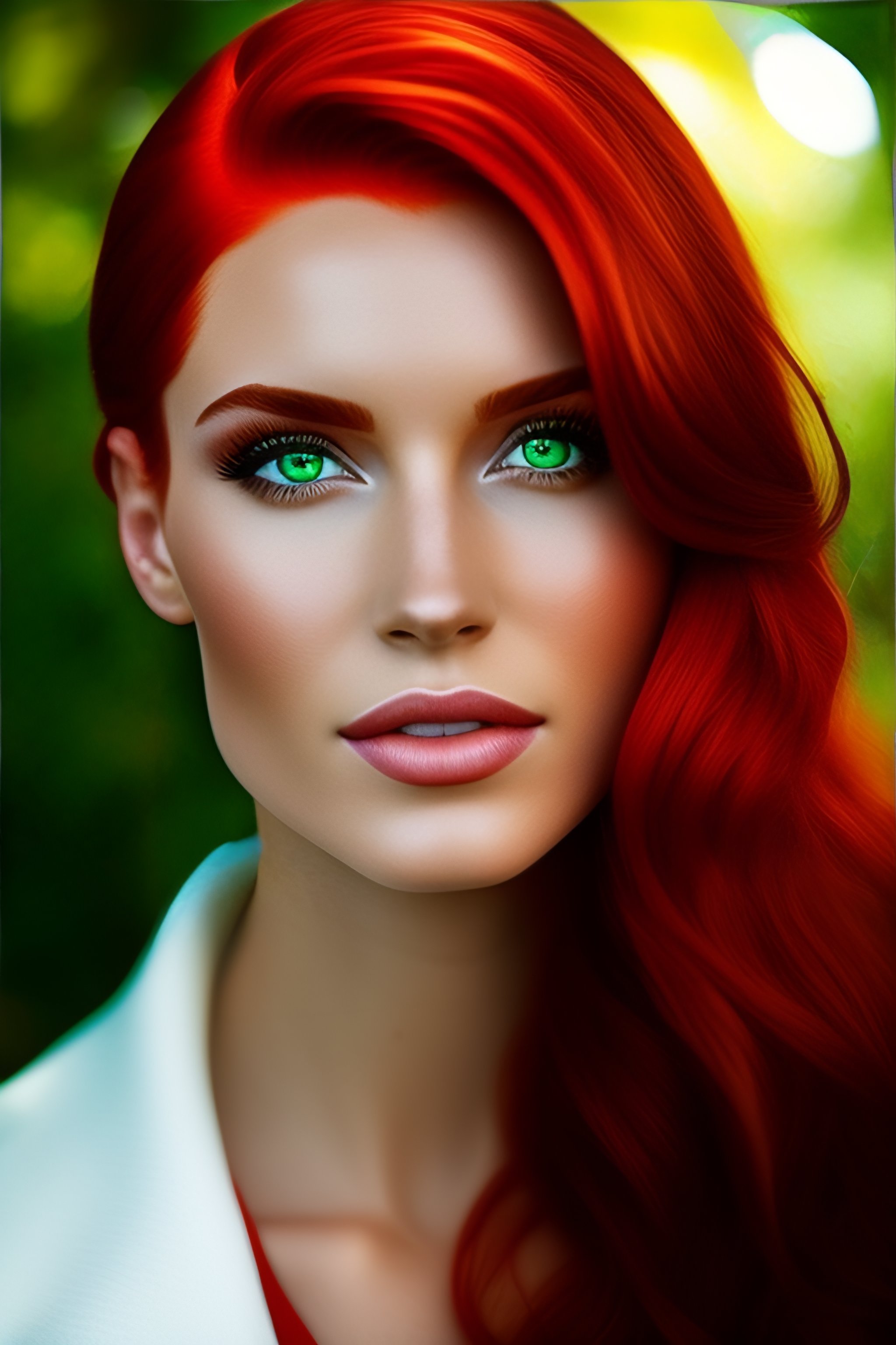 Lexica A Girl With Red Hair And Green Eyes