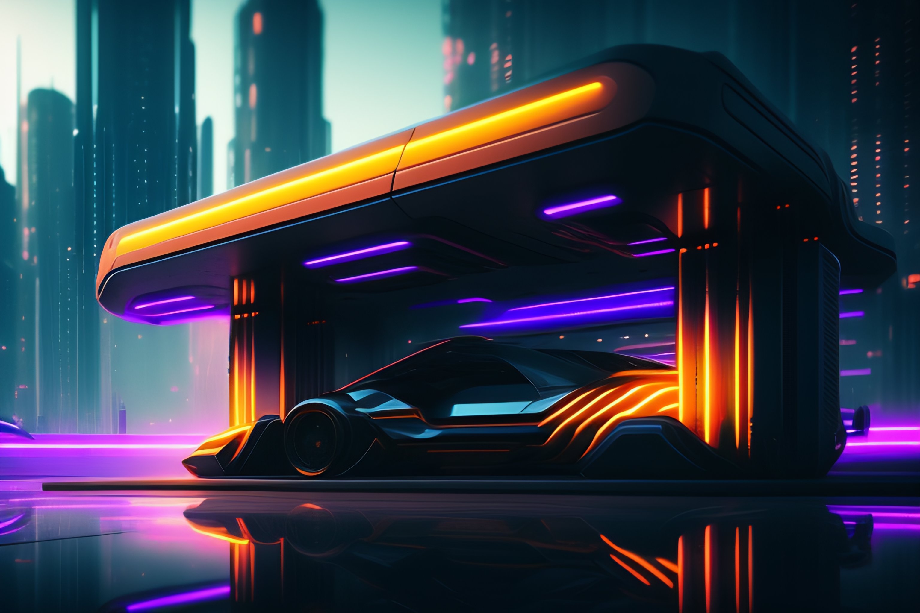 Lexica - Futuristic cyberpunk 4k wallpaper