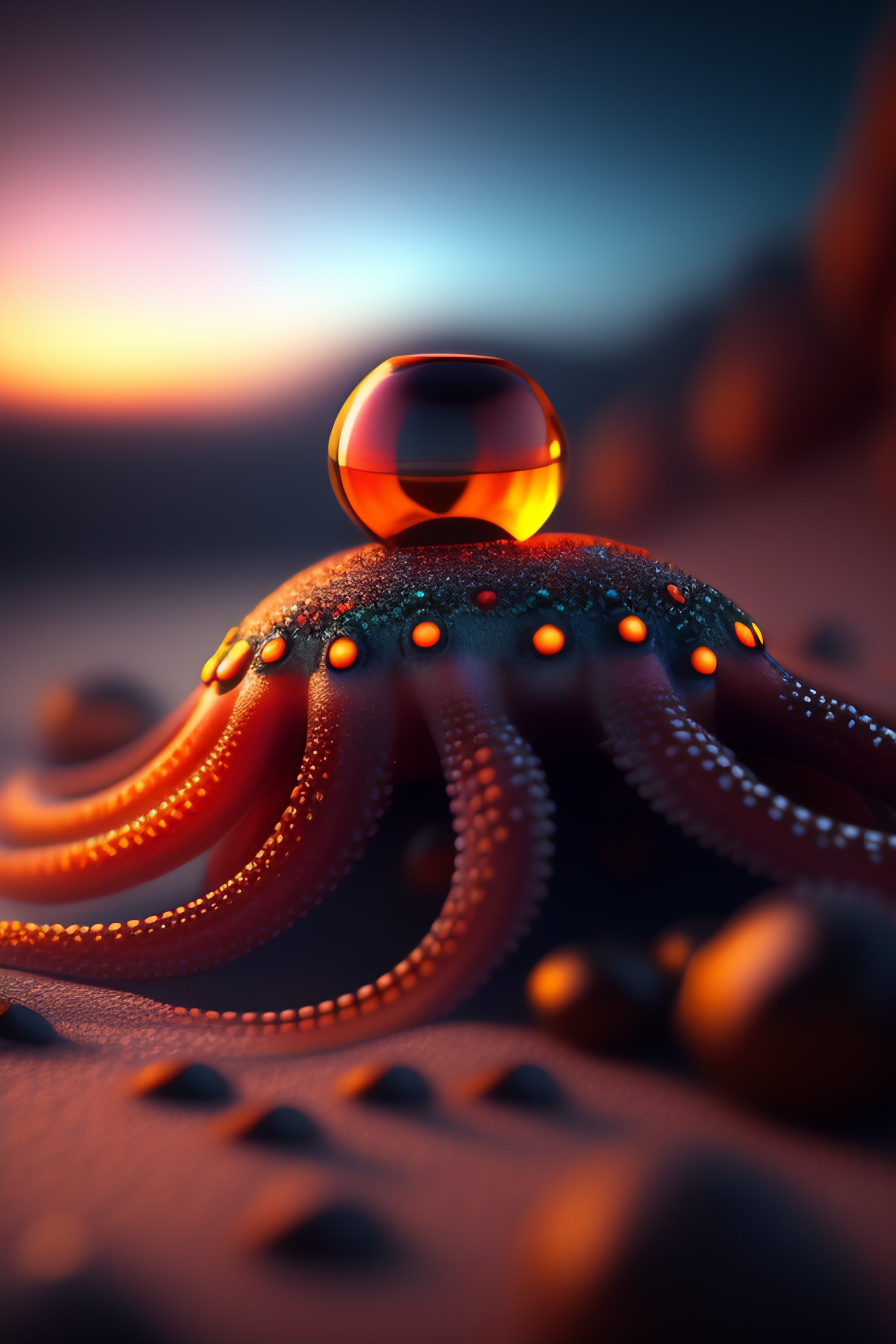 Lexica - Octopus covered in eyeballs 8k volumetric lighting octane ...