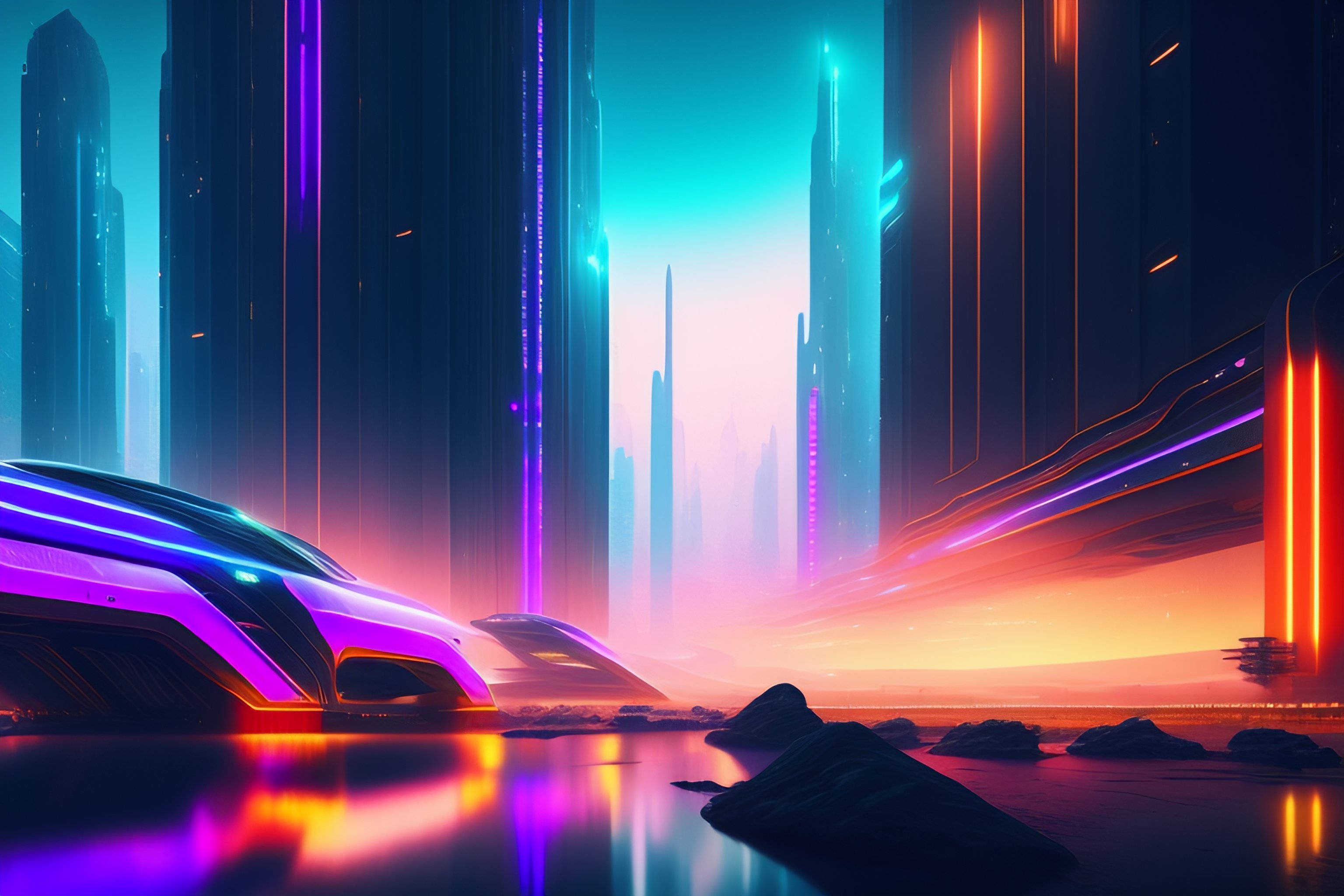 Lexica Futuristic cyberpunk 4k wallpaper