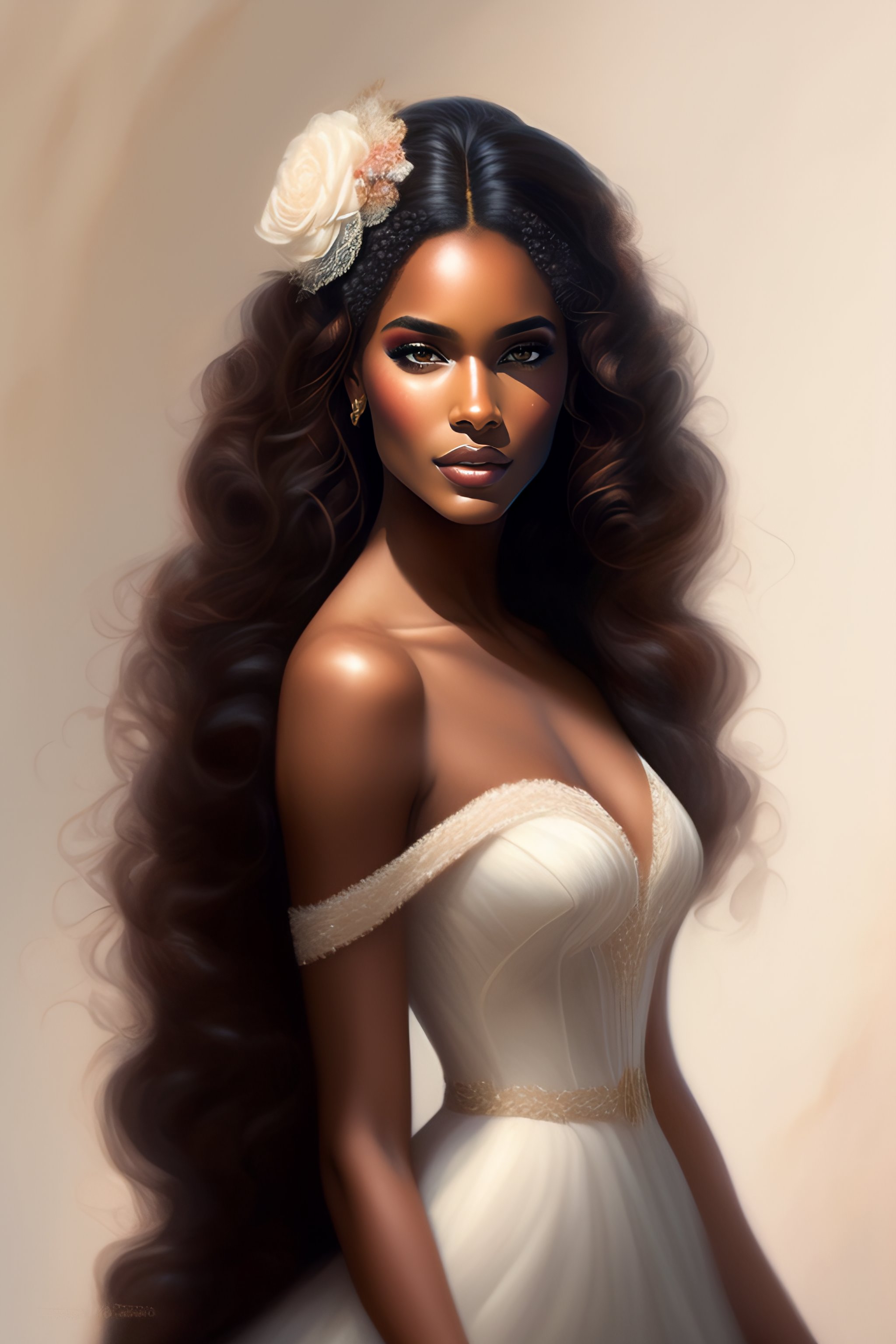 Lexica Beautiful Brown Woman Highly Detailed Hyper Realistic Curly