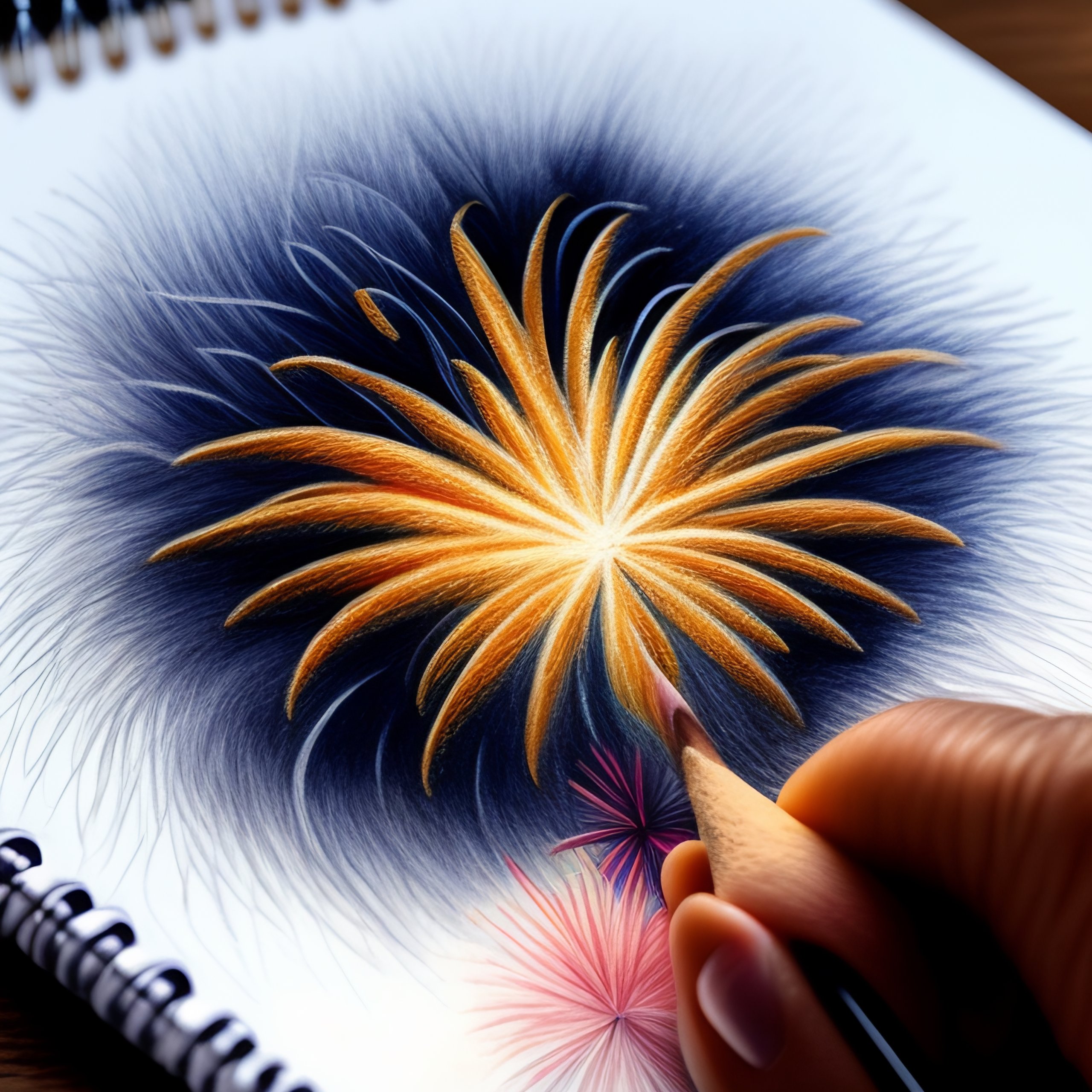 Lexica Handdrawn sketch fireworks, pencil sketch, pencil drawing by hand