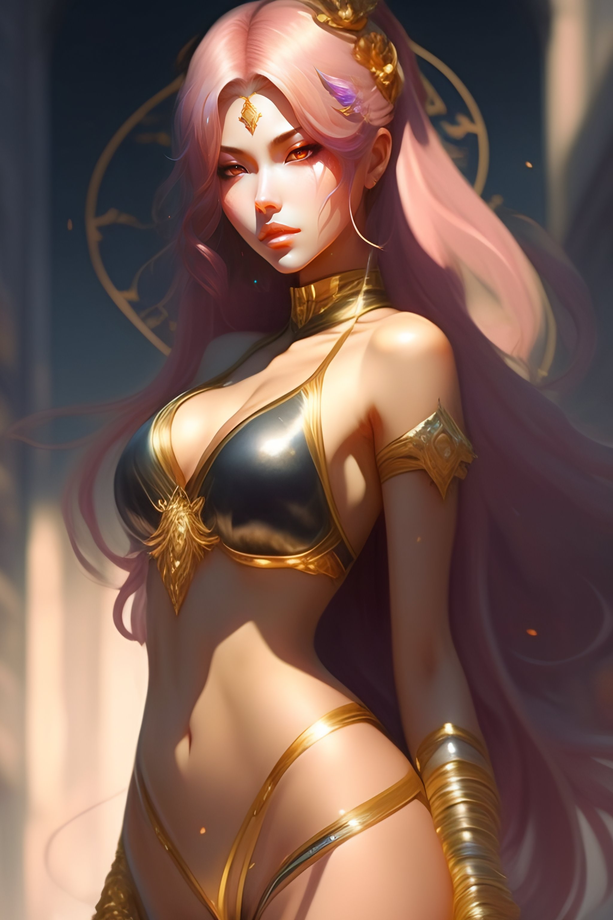 Lexica   A Beautiful Anime Demon Girl, Hourglass Slim Figure, Body