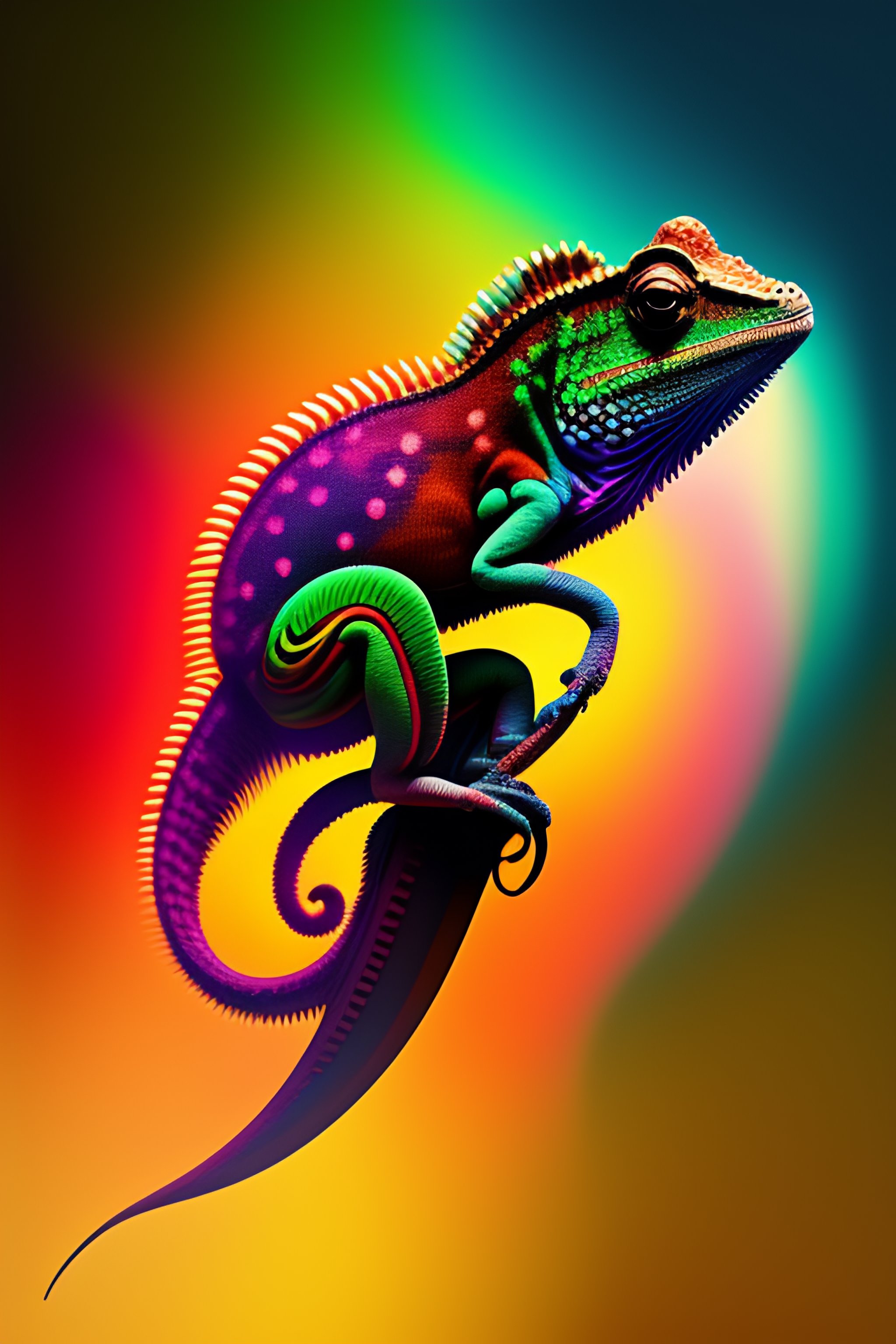 Lexica - Abstract chameleon silhouette