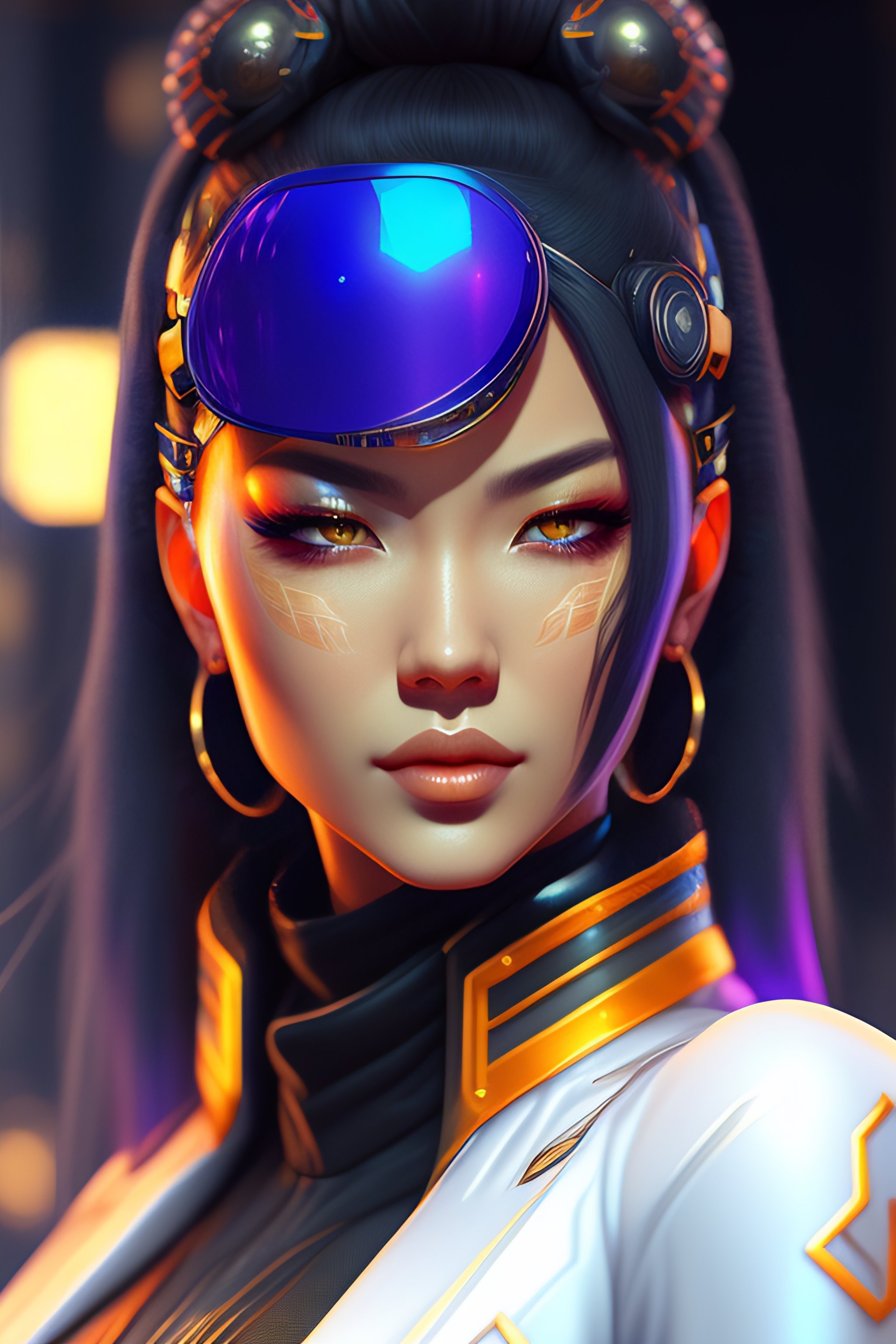 Lexica - Portrait of a cyberpunk cyborg ninja, third person, D&D, sci ...