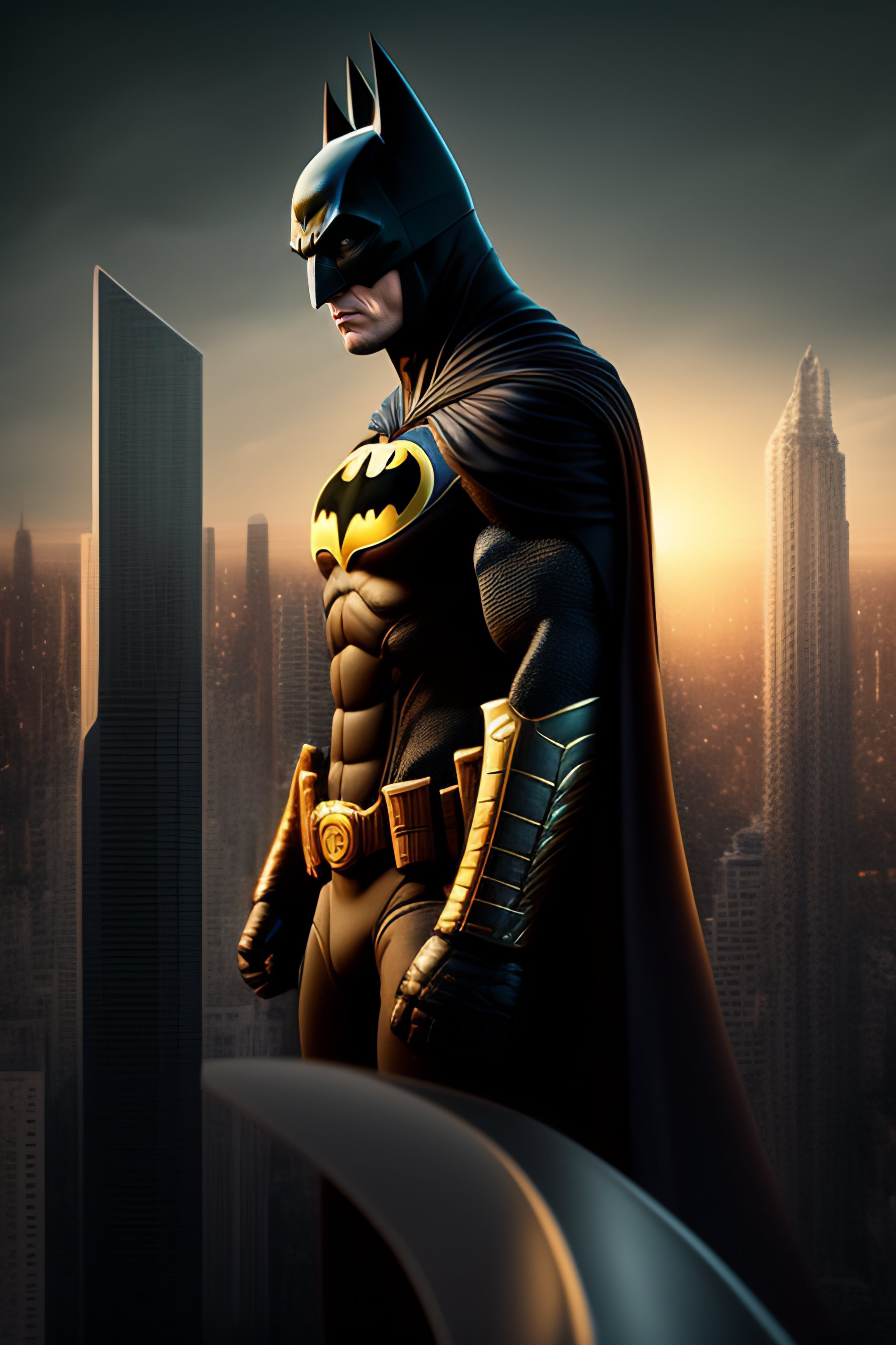 Lexica - Batman on top of a building