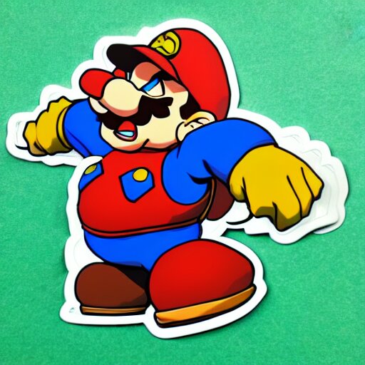 die cut sticker, bowser is mario 