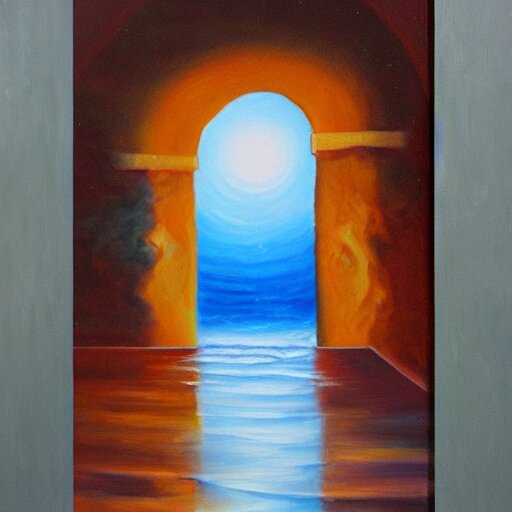 a doorway to another universe, oil painting 