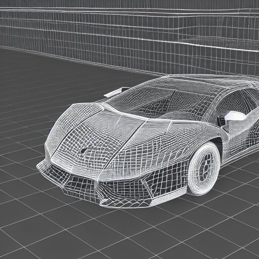 wireframe 3d model, Lamborghini