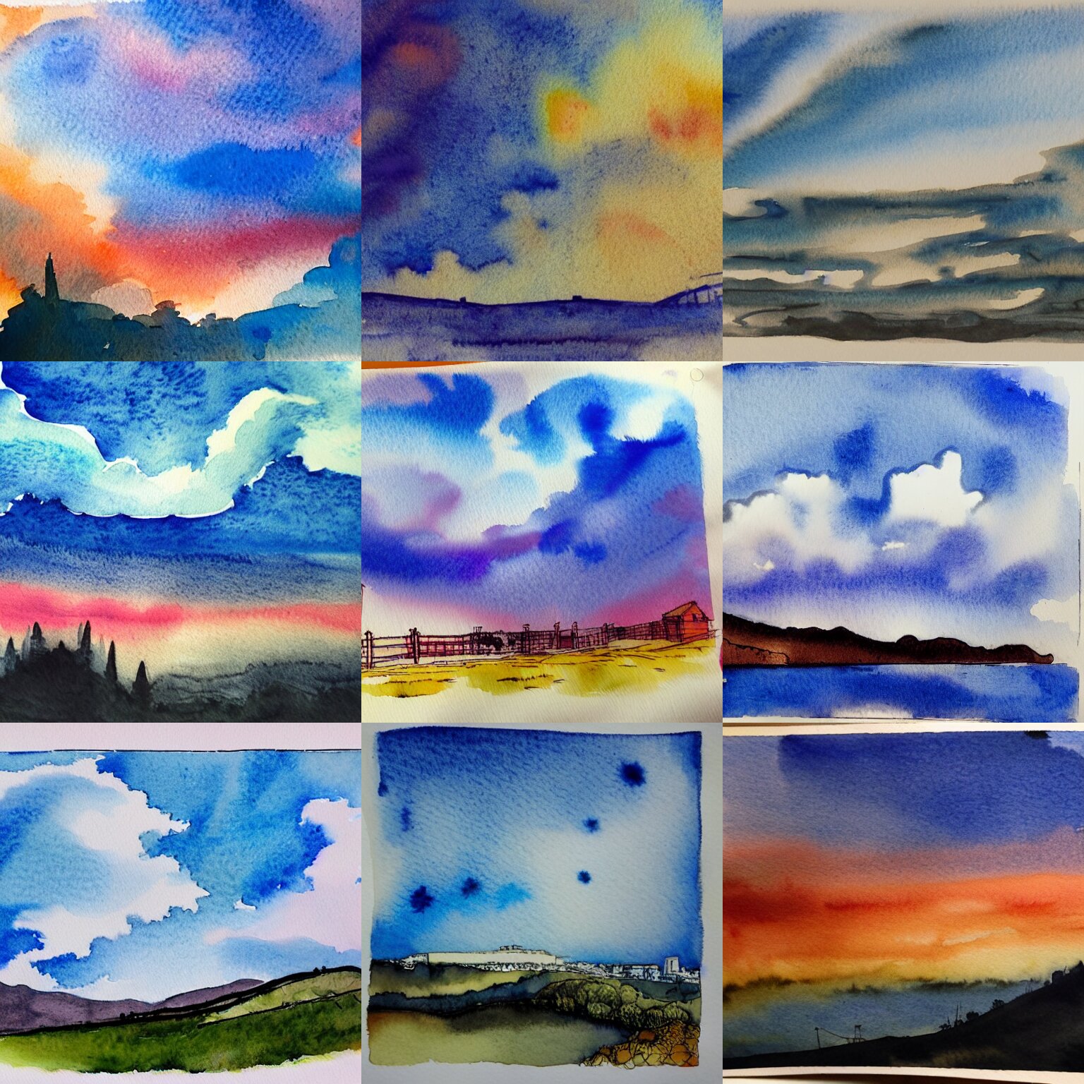 A watercolour and ink in the style of dslr on r/imaginaryskyscapes