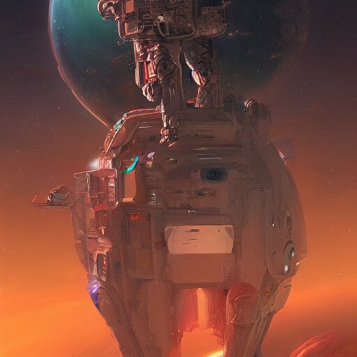 futuristic astronaut falling through jovian clouds in jupiter, psychedelic cyberpunk art by cedric peyravernay, highly detailed, excellent composition, cinematic concept art, dramatic lighting, trending on artstation 