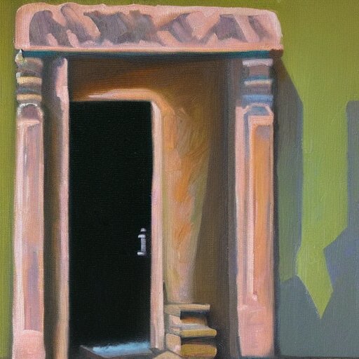 a doorway to another universe, oil painting 