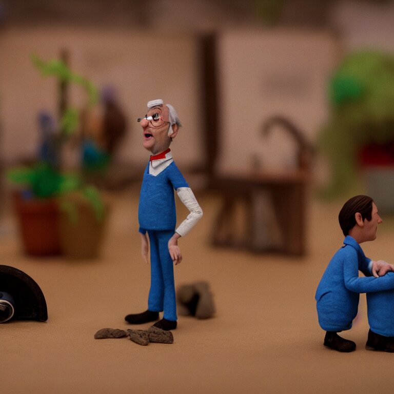 a silly cinematic film still of a claymation stop motion film starring bill murray, shallow depth of field, 8 0 mm, f 1. 8 