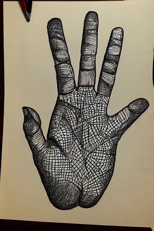 a drawing of a hand with a pattern on it, an abstract drawing by max gubler, instagram contest winner, funk art, childs drawing, art on instagram, myportfolio 