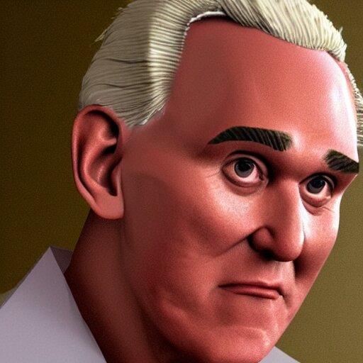 low poly roger stone head cube shaped